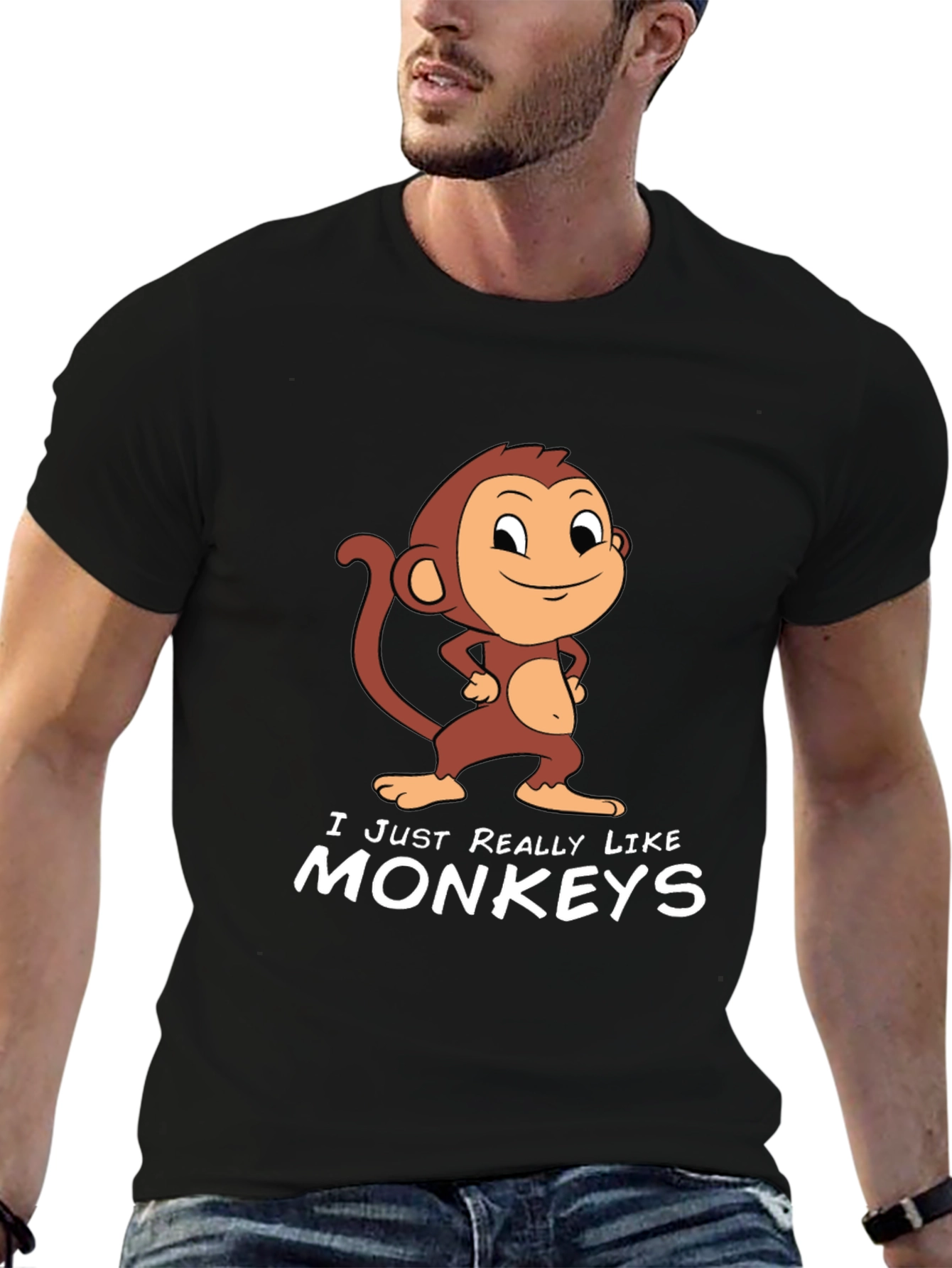 Monkey Graphic T-Shirt - I Just Really Like Monkeys