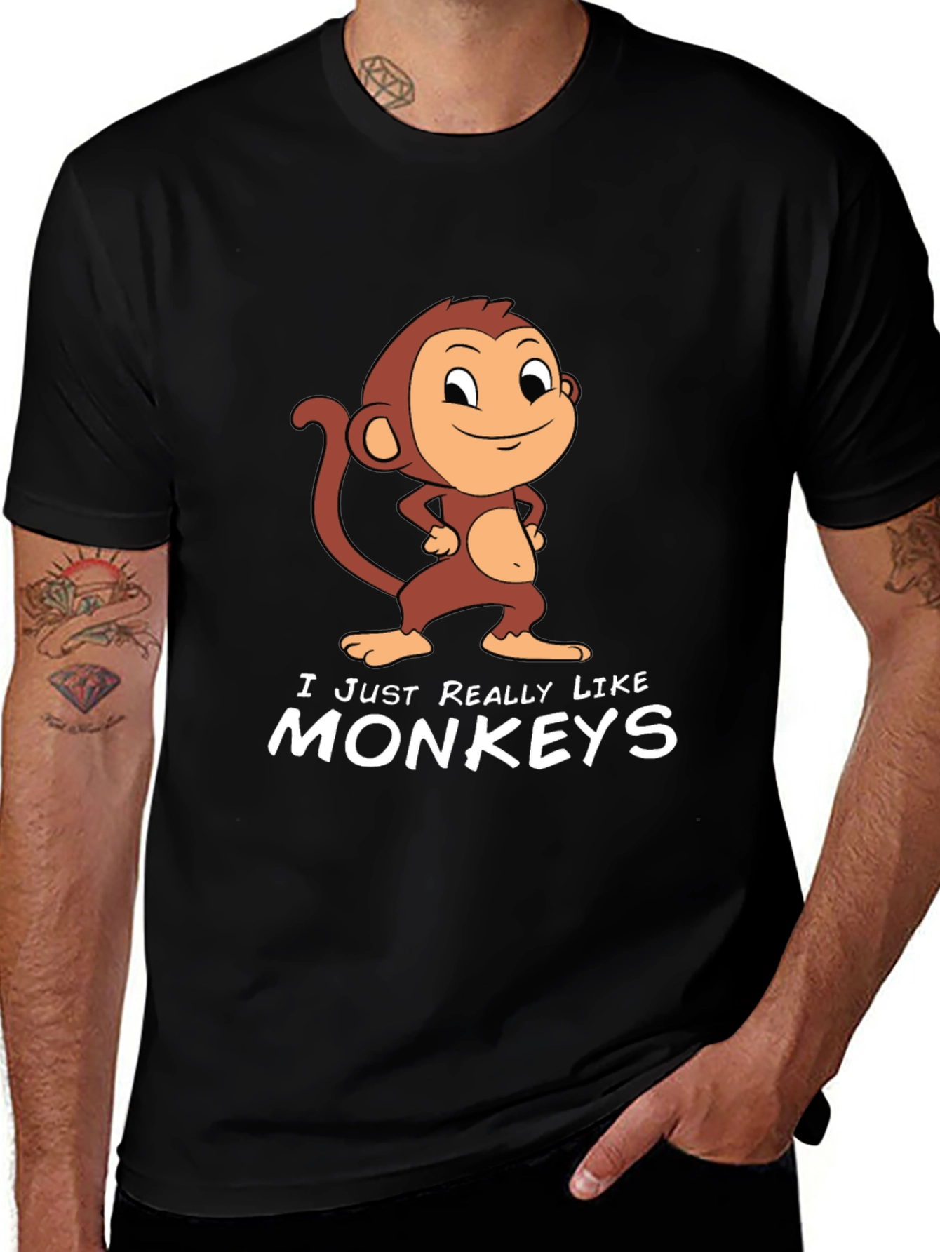 Monkey Graphic T-Shirt - I Just Really Like Monkeys