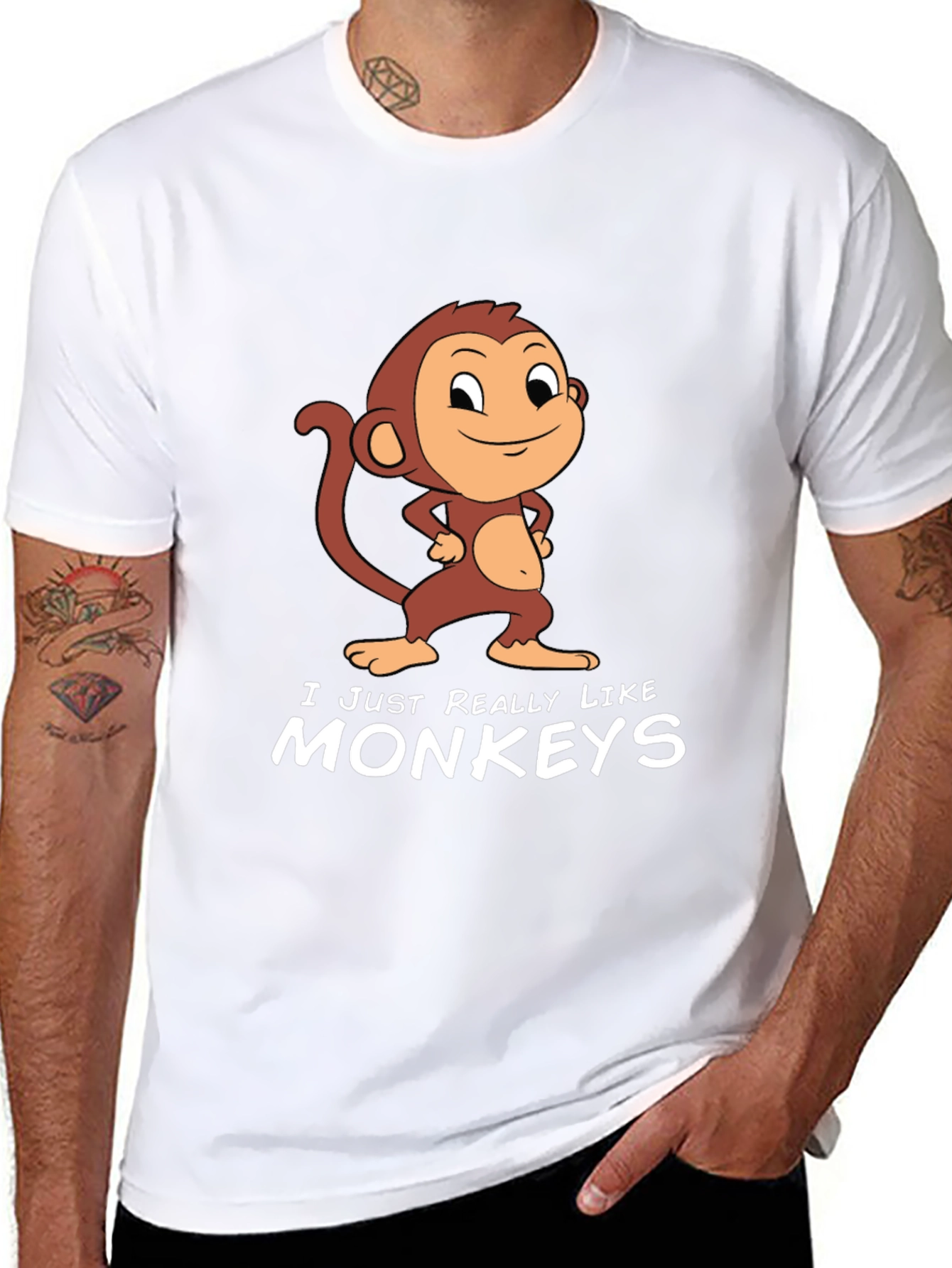 Monkey Graphic T-Shirt - I Just Really Like Monkeys