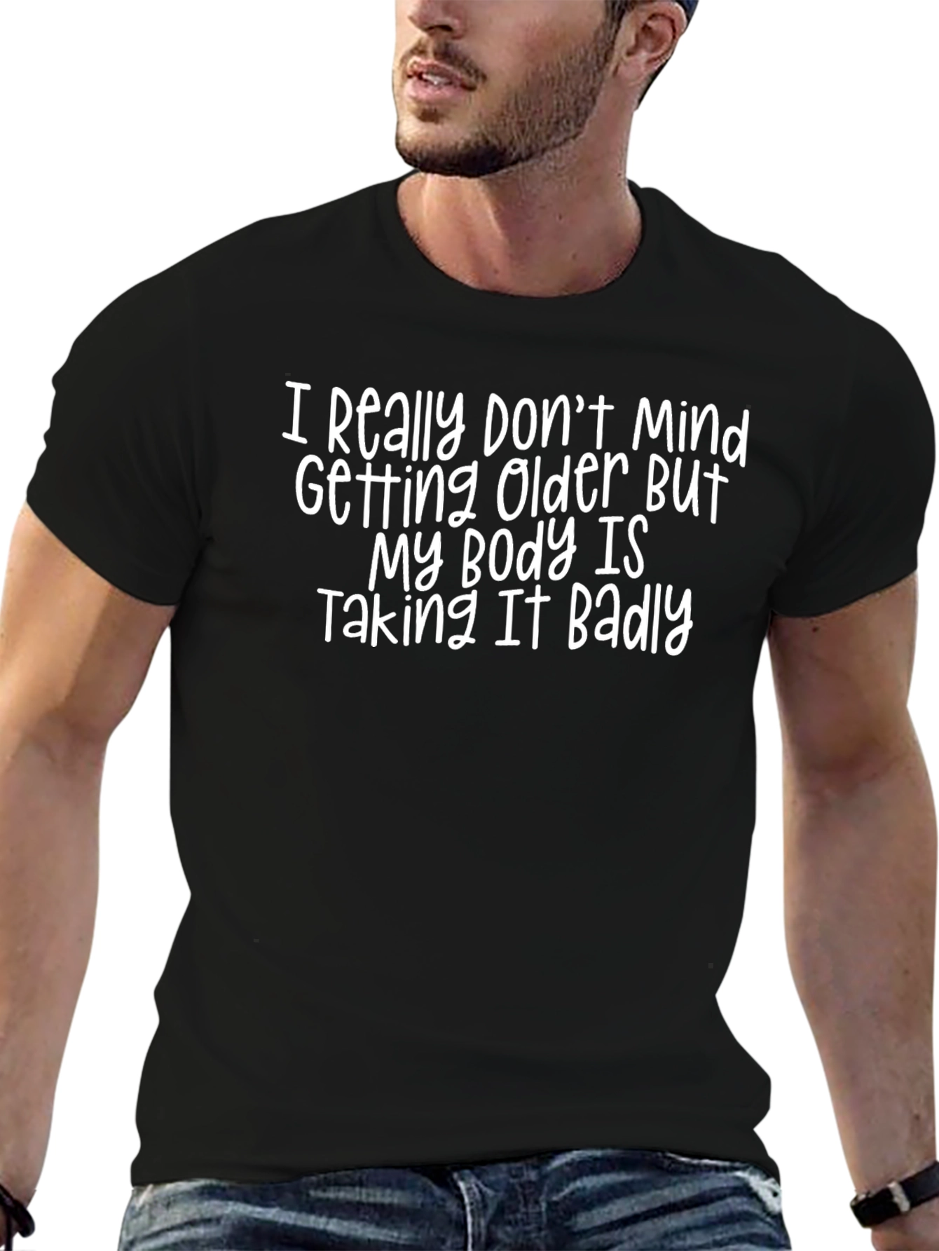 Funny Older Body Black T-Shirt