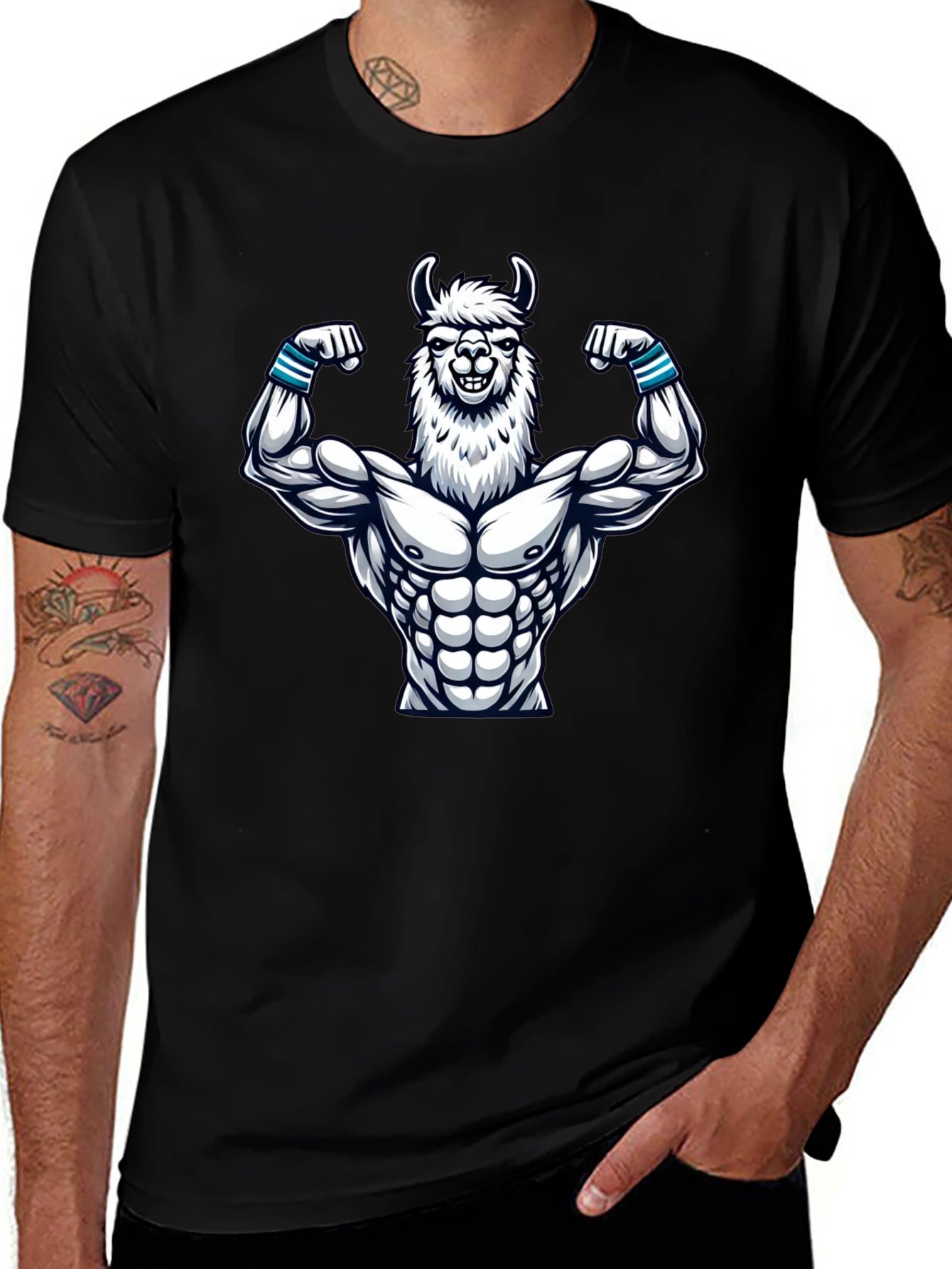 Llama Muscle T-Shirt - Funny Gym Workout Tee
