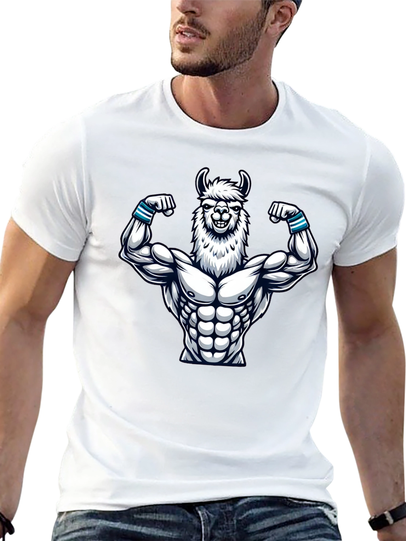 Llama Muscle T-Shirt - Funny Gym Workout Tee