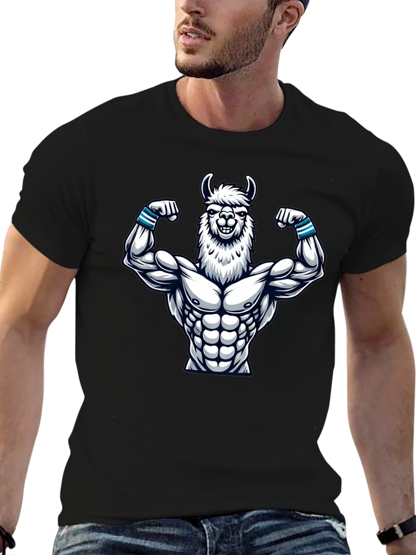 Llama Muscle T-Shirt - Funny Gym Workout Tee