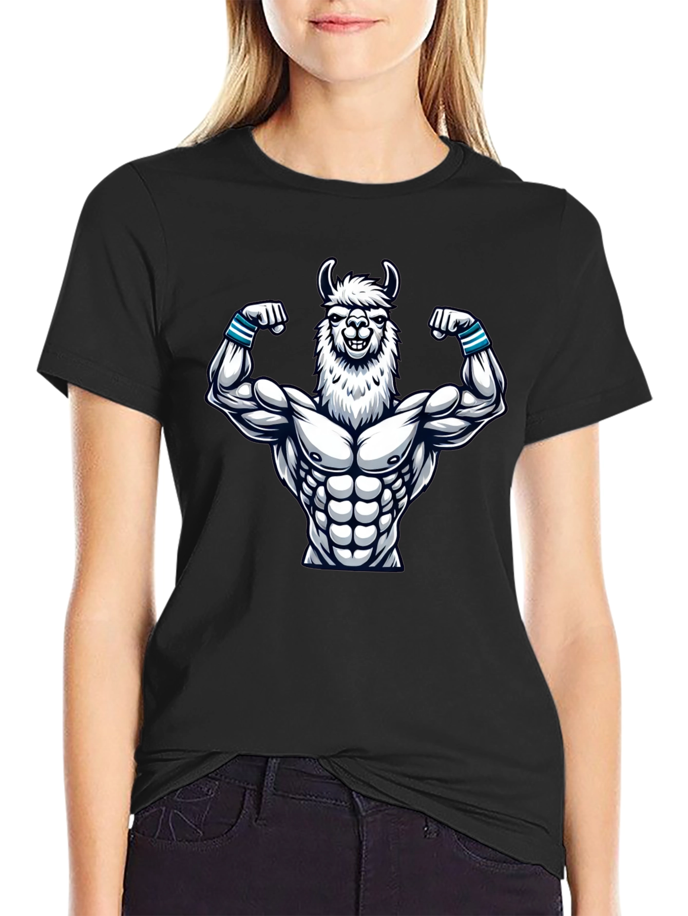 Llama Muscle T-Shirt - Funny Gym Workout Tee
