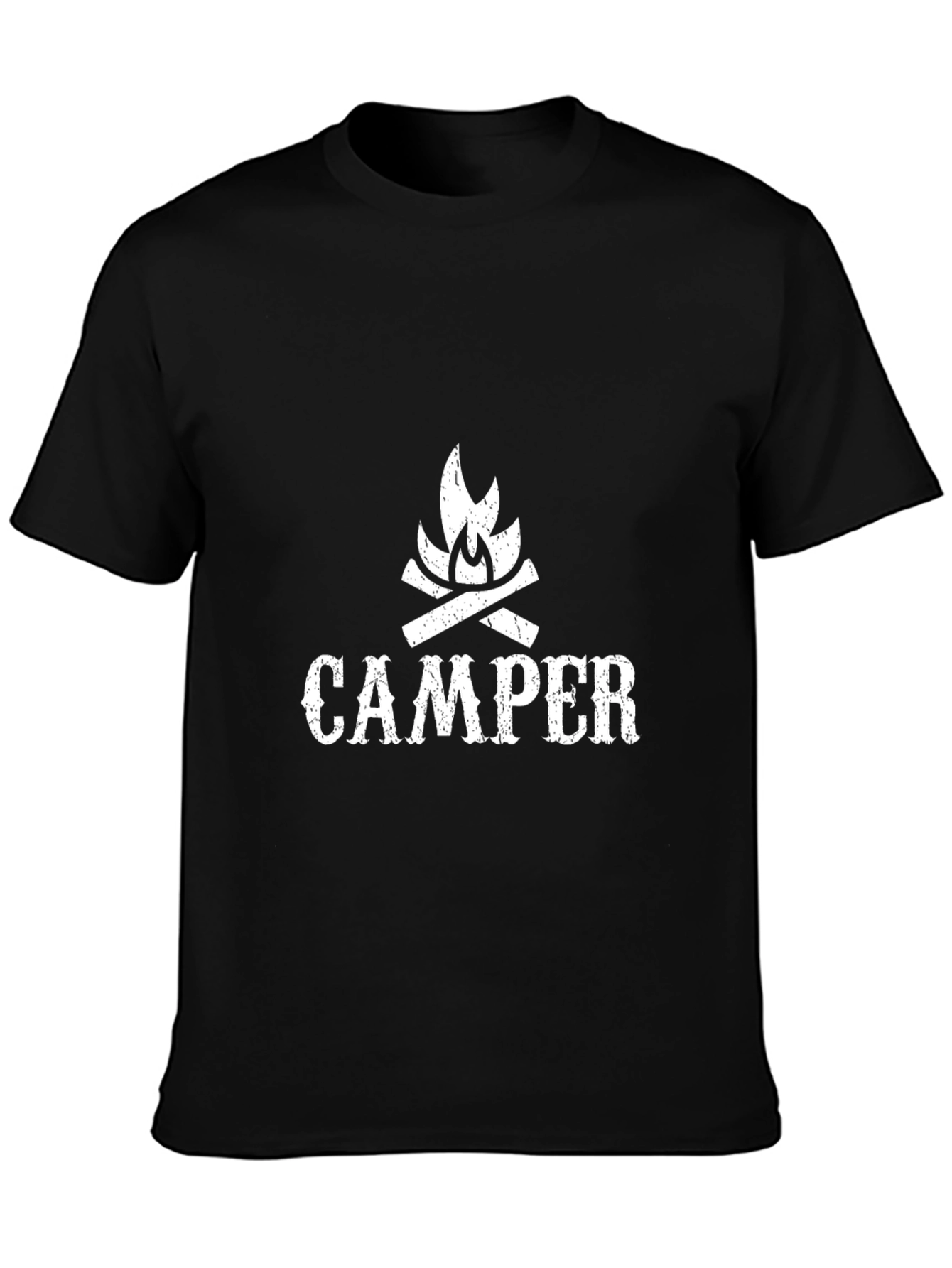 Camper Graphic Print Black Crew Neck T-Shirt