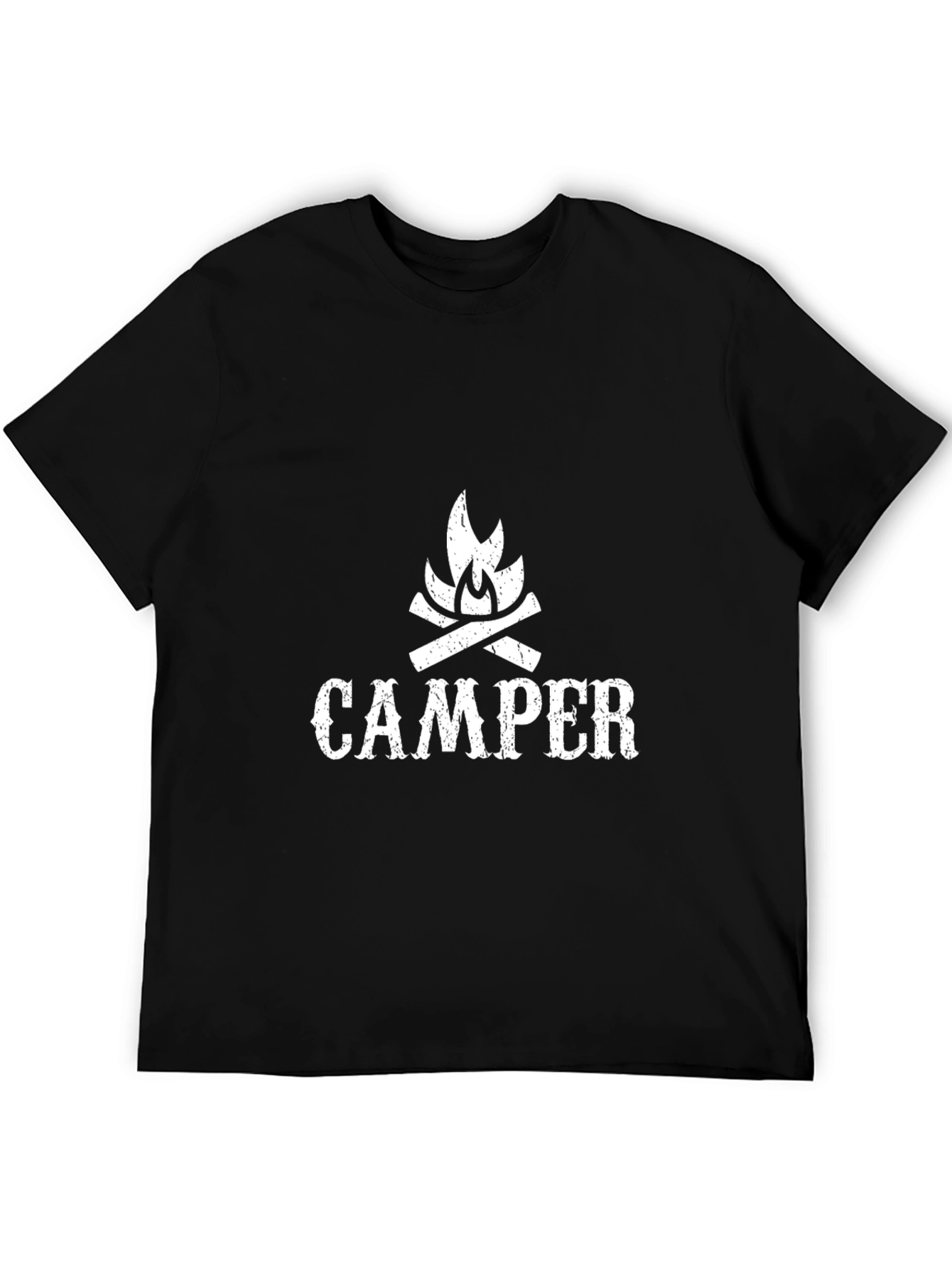 Camper Graphic Print Black Crew Neck T-Shirt