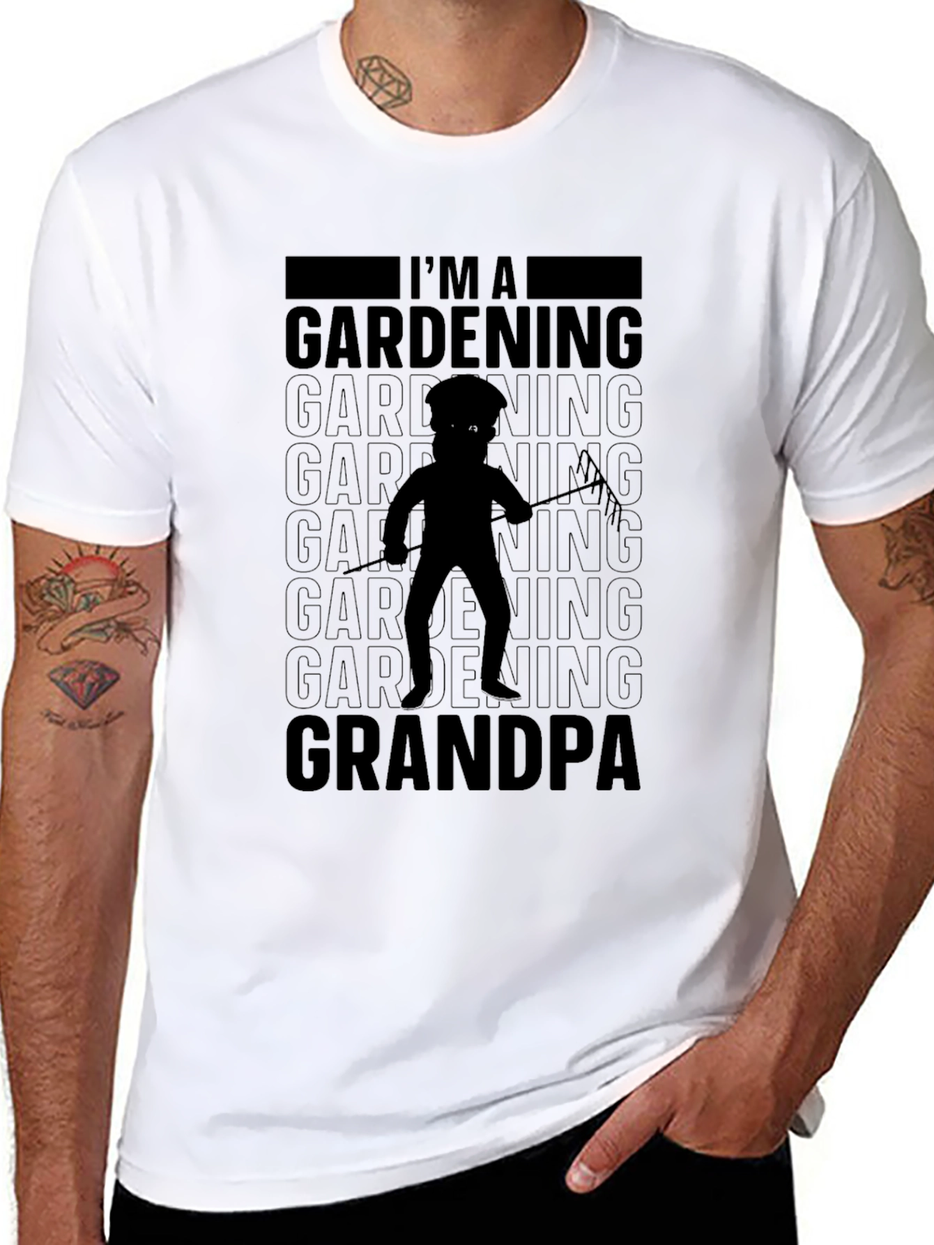 Gardening Grandpa T-Shirt - Black Graphic Tee