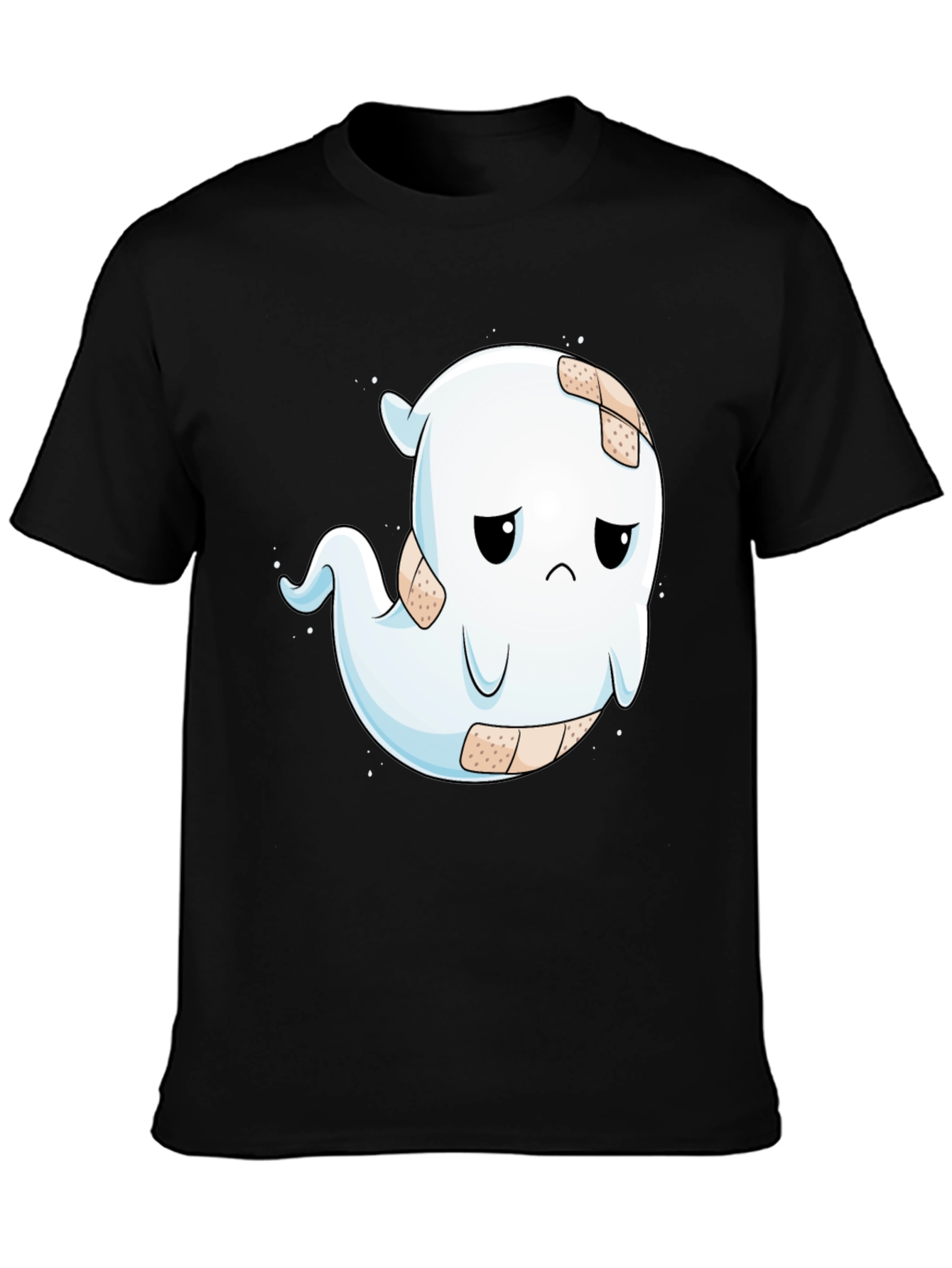 Sad Ghost T-Shirt - Black Cotton Blend Graphic Tee