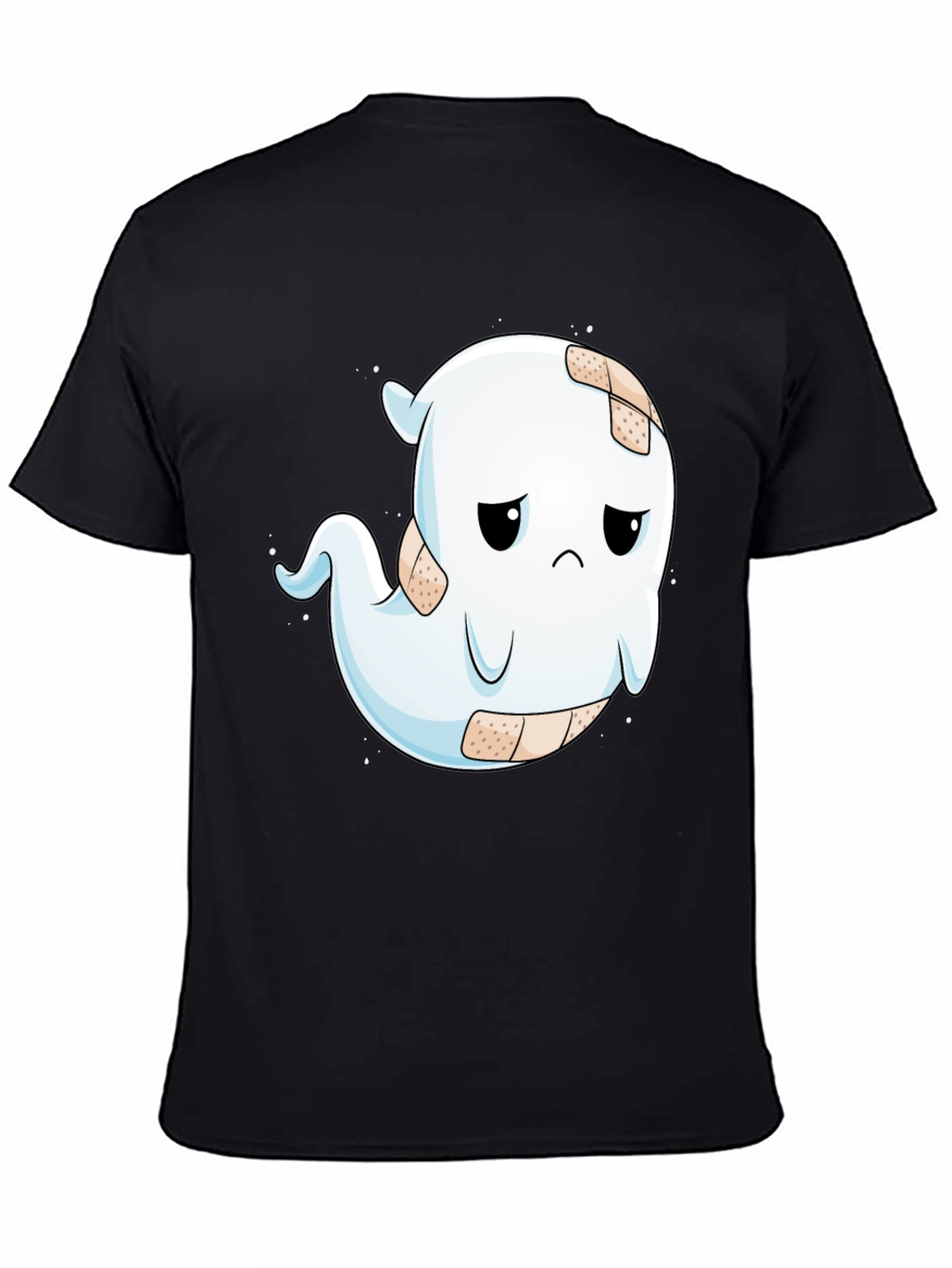 Sad Ghost T-Shirt - Black Cotton Blend Graphic Tee