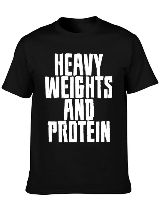 Heavy Weights and Protein Black T-Shirt