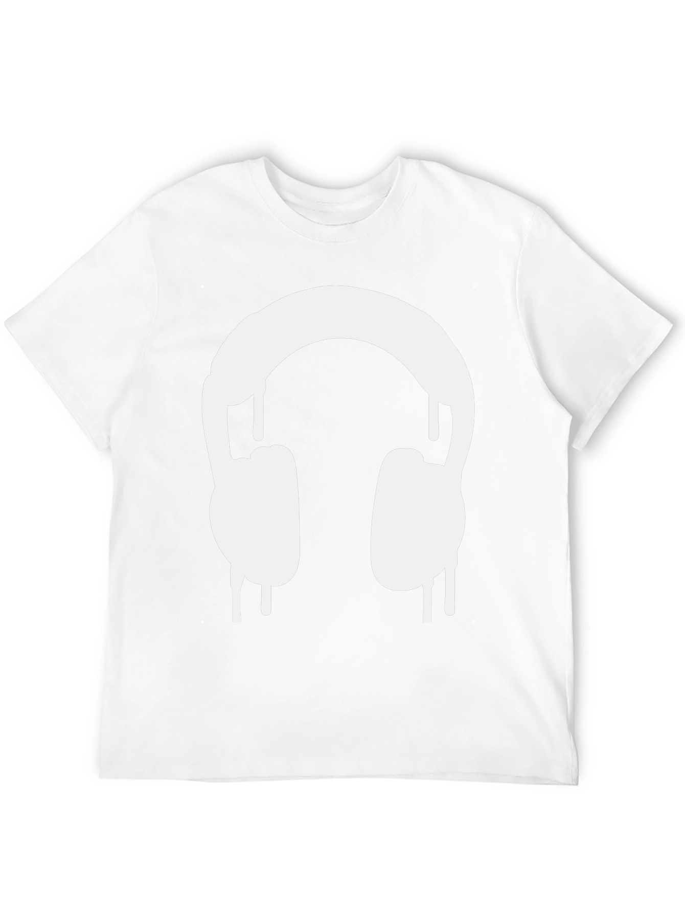 Cool Black Tee with Dripping Headphones Design