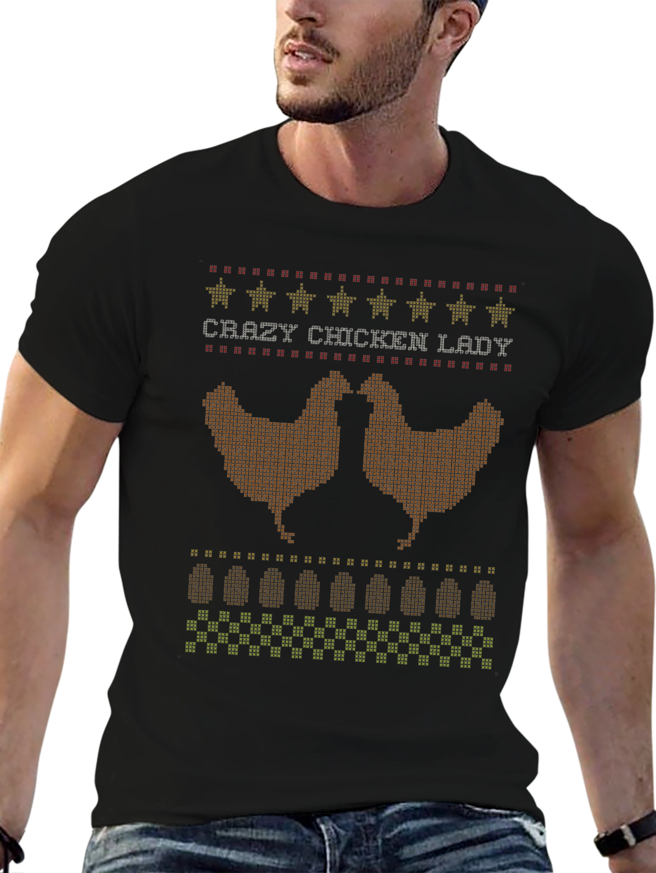 Crazy Chicken Lady Graphic T-Shirt