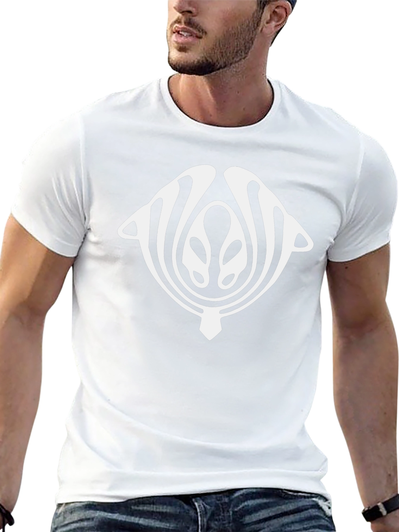 Abstract Design Black Cotton Graphic Tee