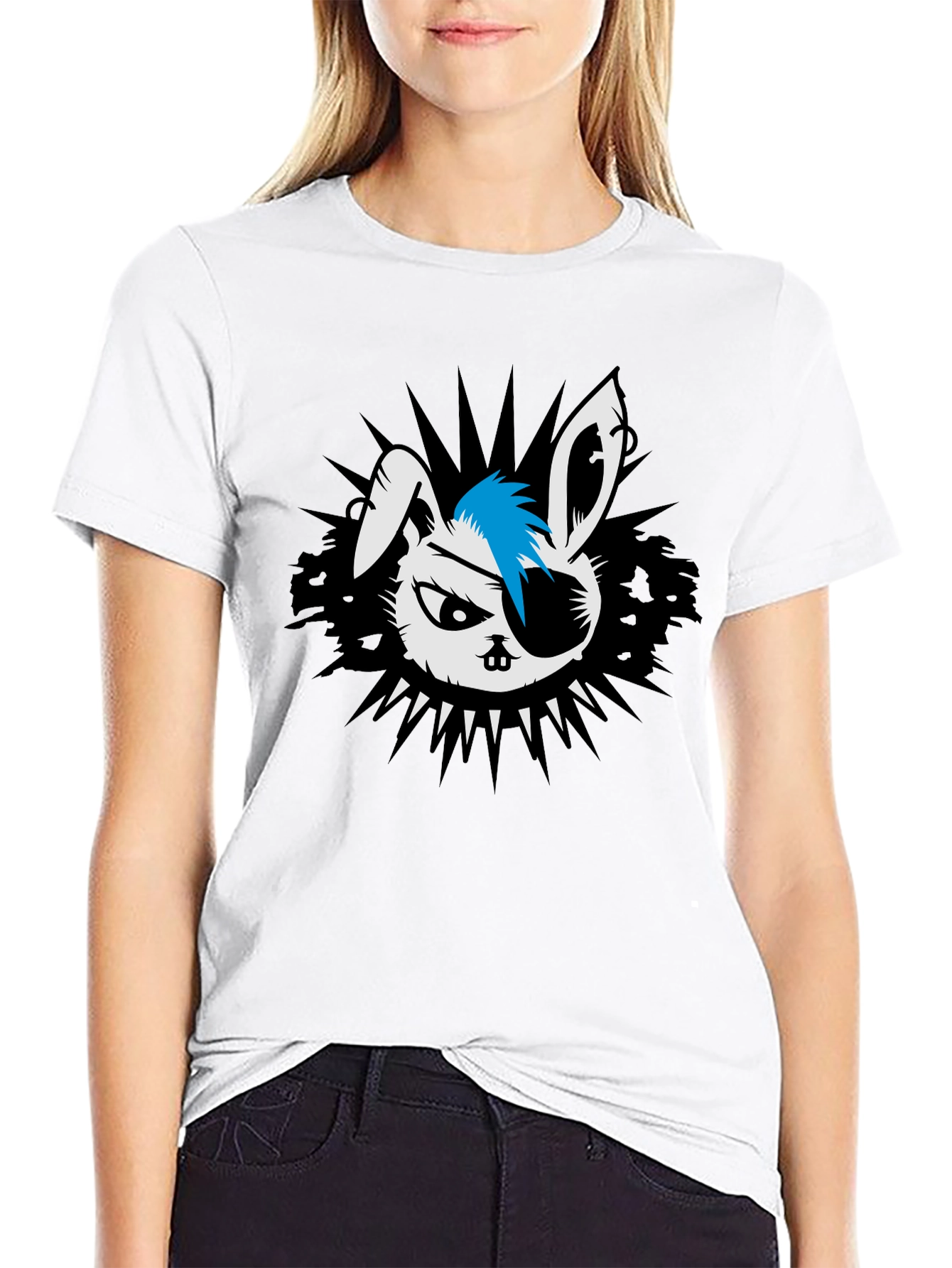 Punk Rock Rabbit Graphic T-Shirt
