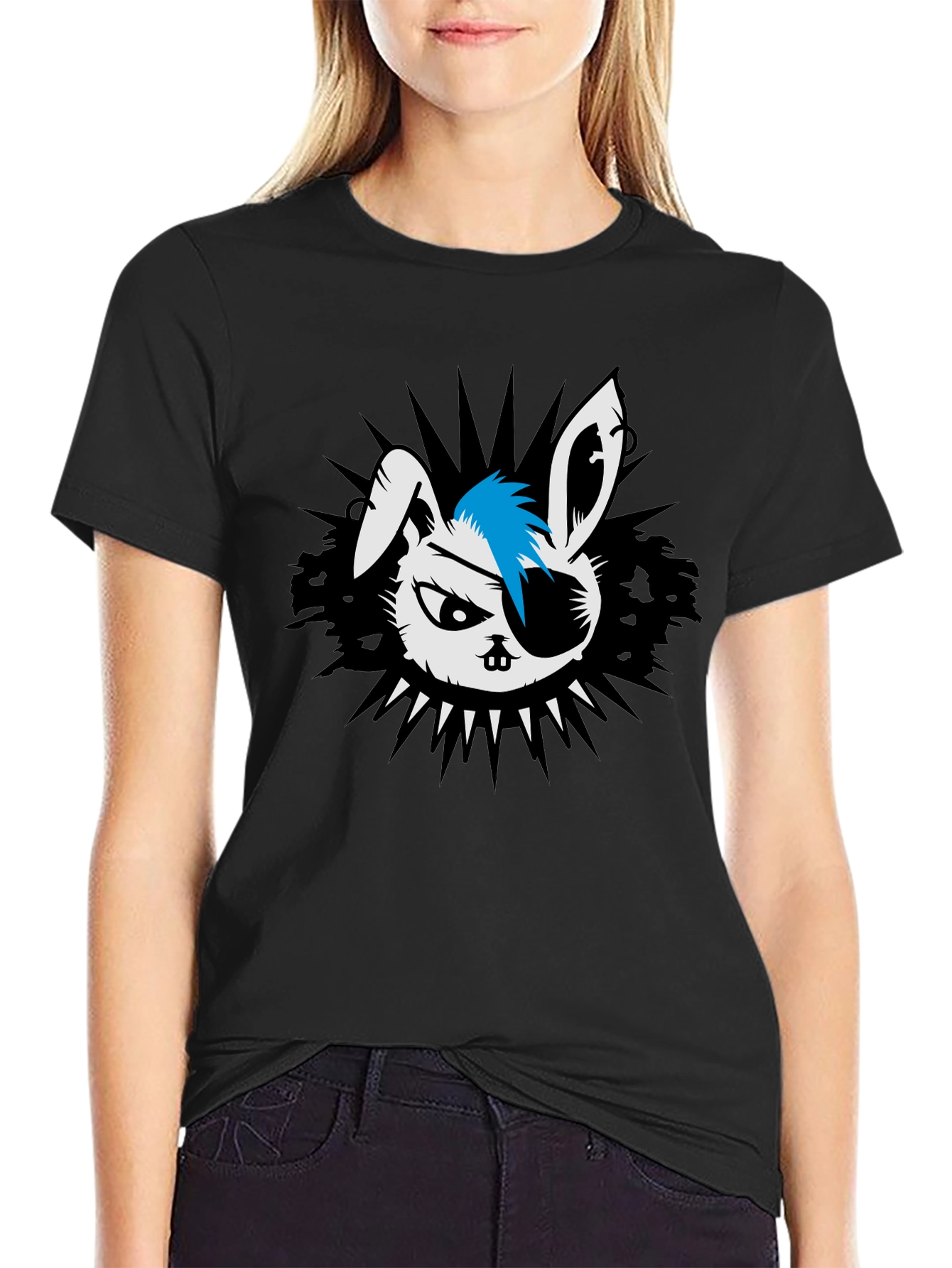 Punk Rock Rabbit Graphic T-Shirt