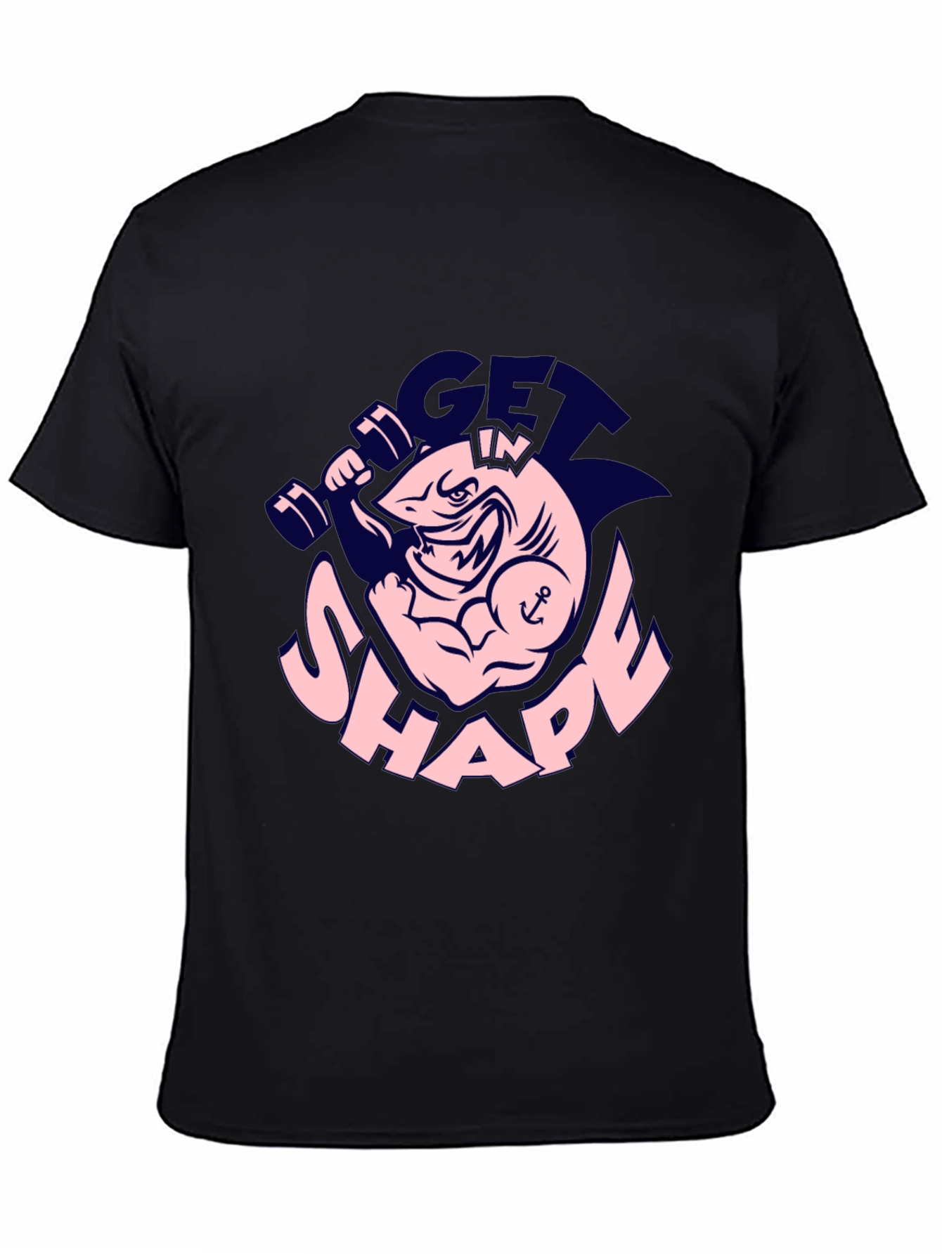 Get in Shape Shark Graphic Tee - Black