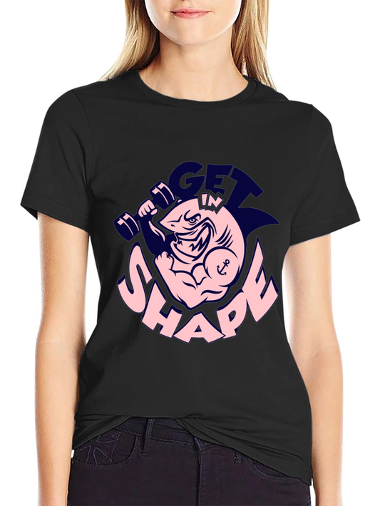 Get in Shape Shark Graphic Tee - Black