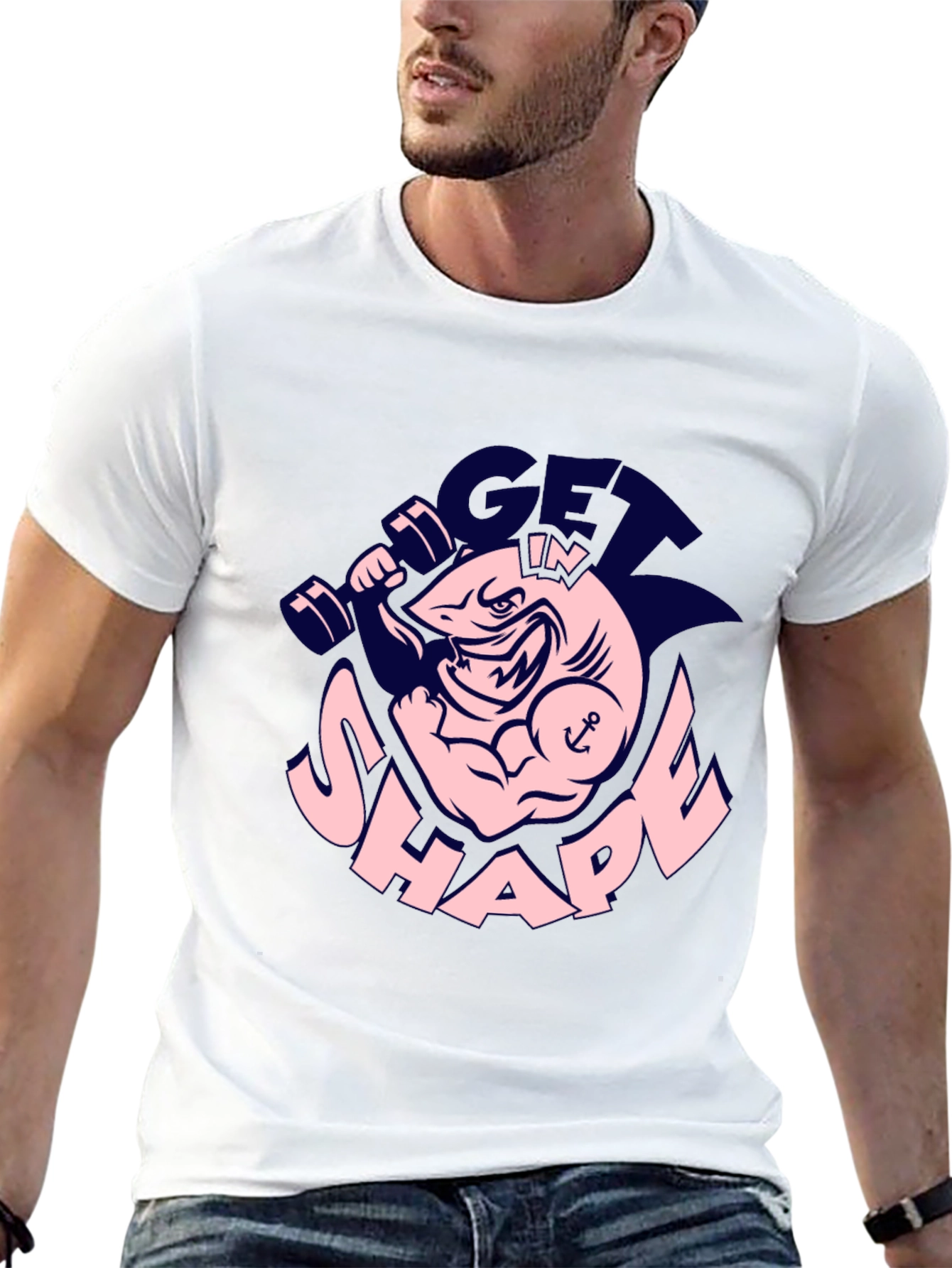 Get in Shape Shark Graphic Tee - Black