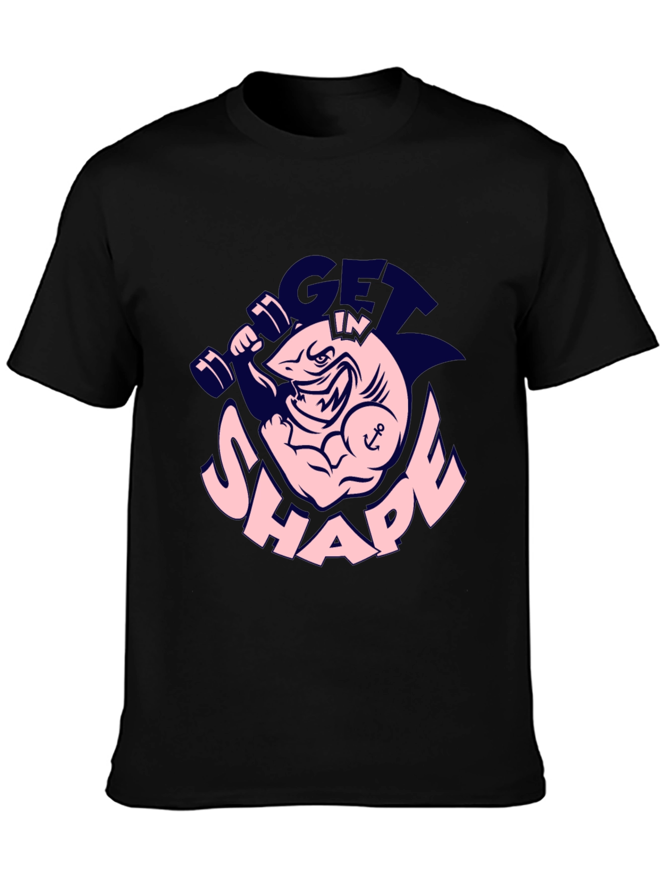 Get in Shape Shark Graphic Tee - Black