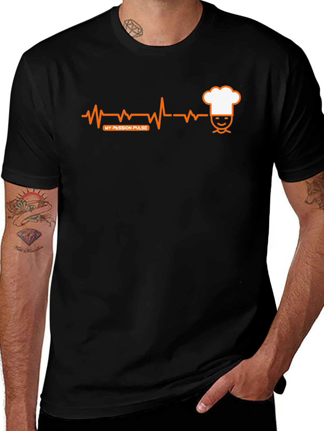 Chefs Passion Pulse T-Shirt - Black Crew Neck