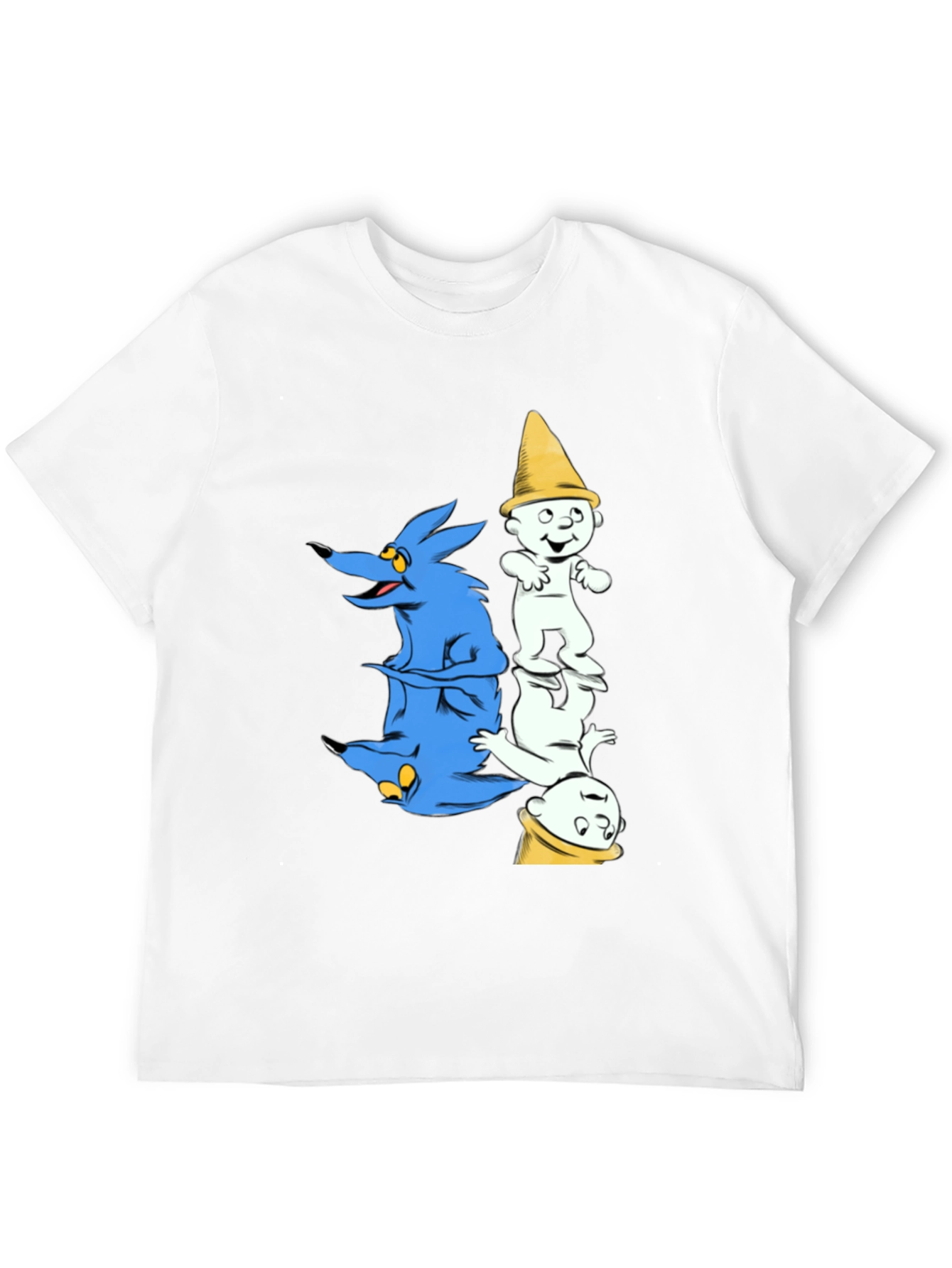 Cartoon Graphic Print Black Tee