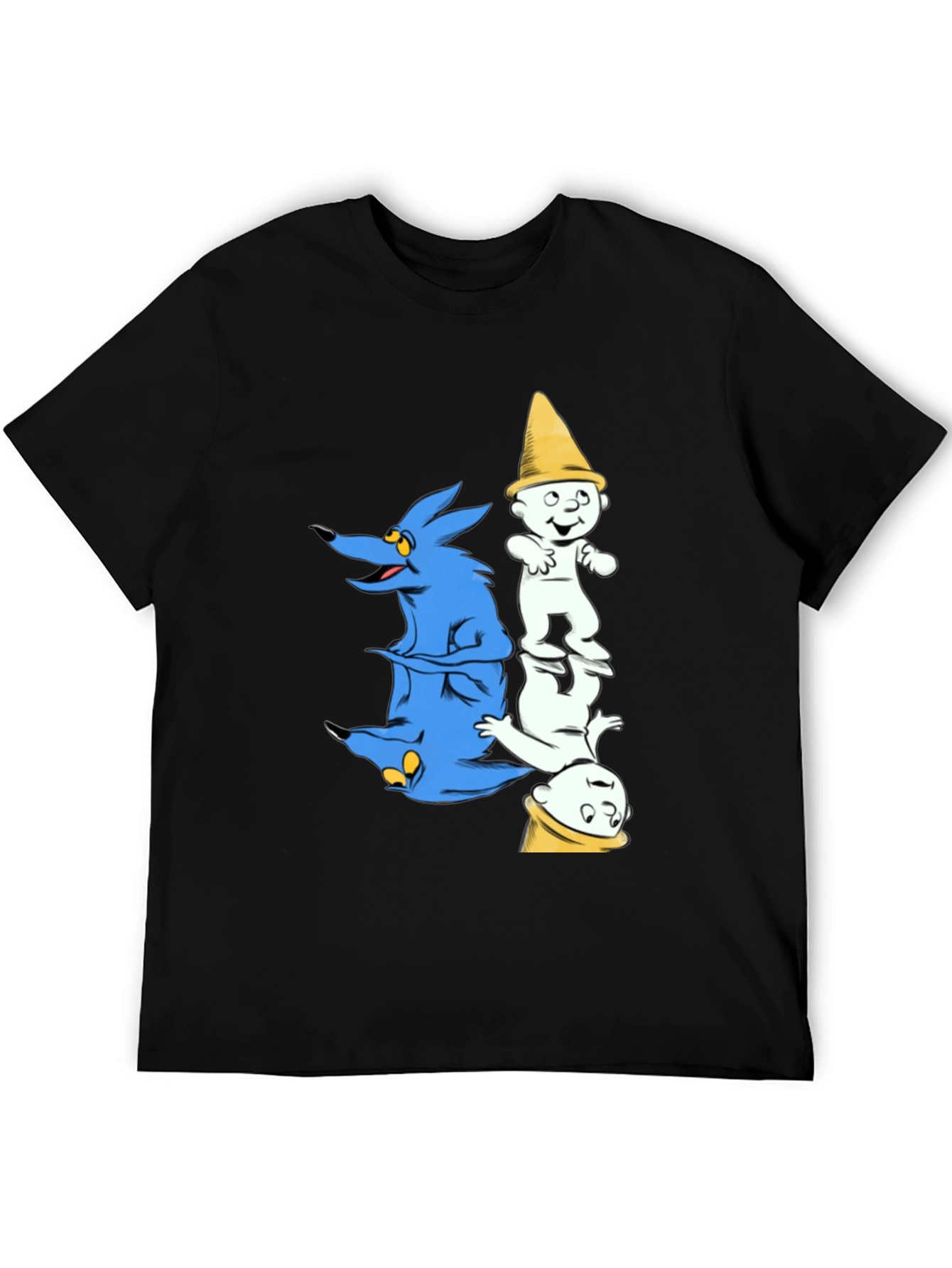 Cartoon Graphic Print Black Tee