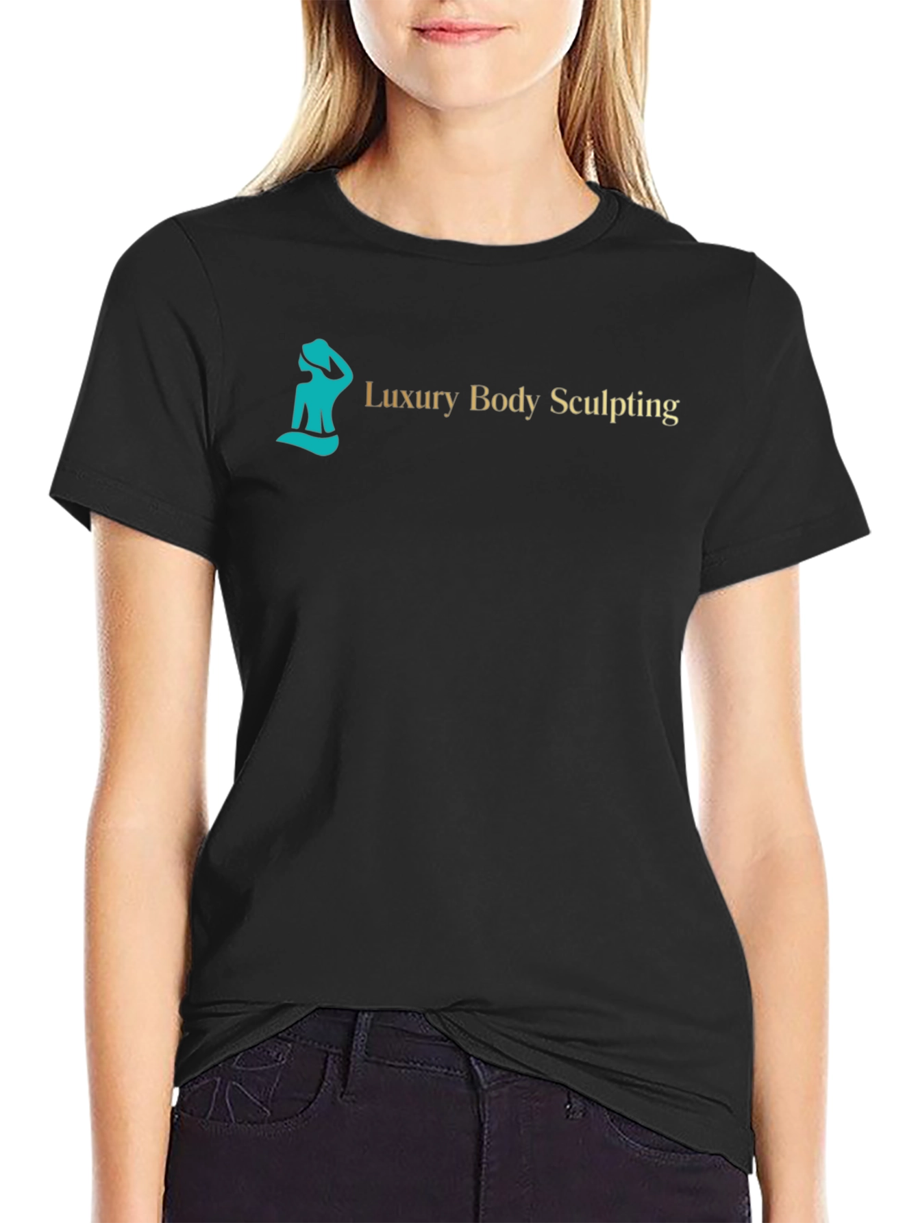 Luxury Body Sculpting Black Graphic Tee