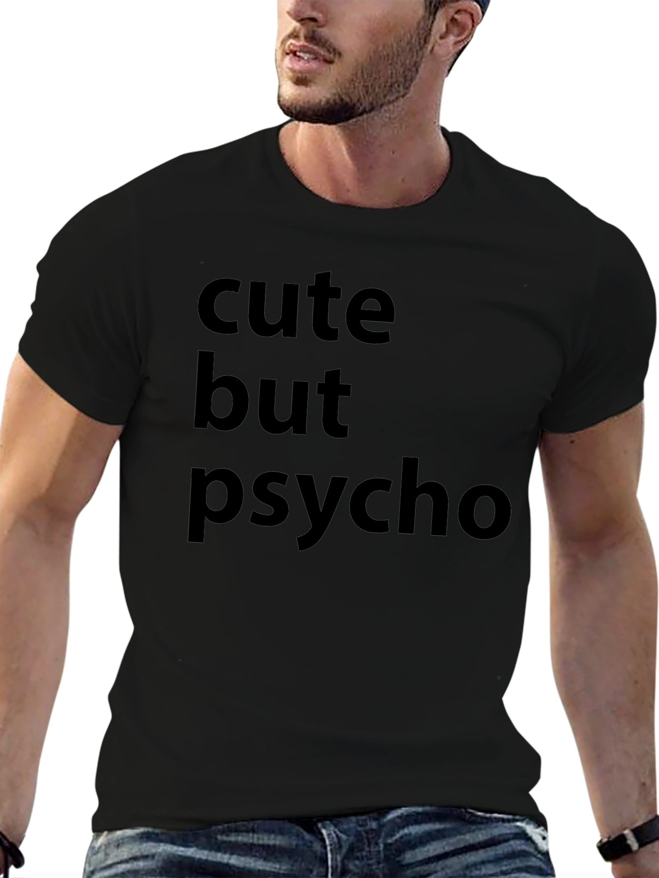 Cute But Psycho Black Graphic T-Shirt