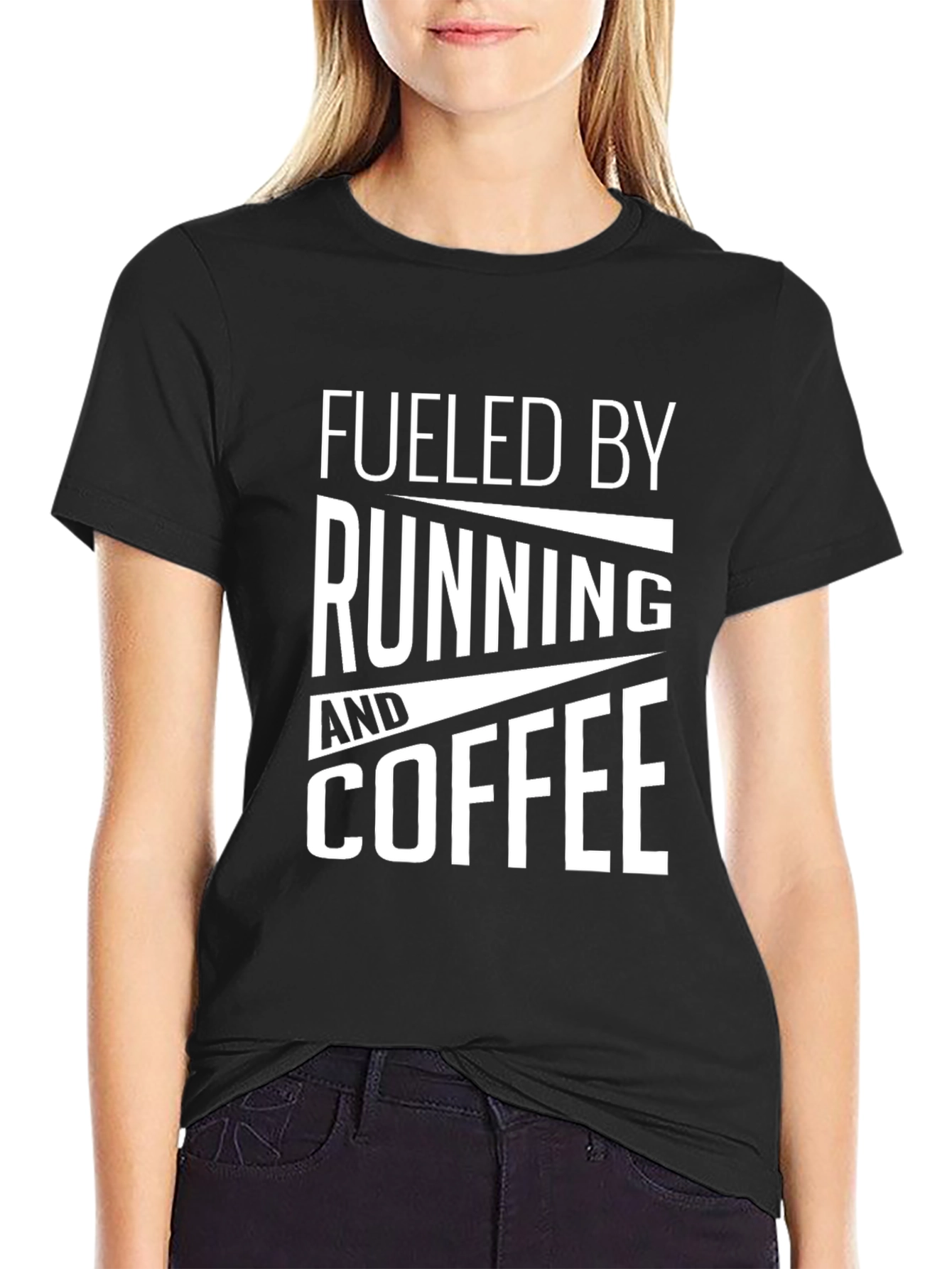 Fueled By Running And Coffee Black T-Shirt