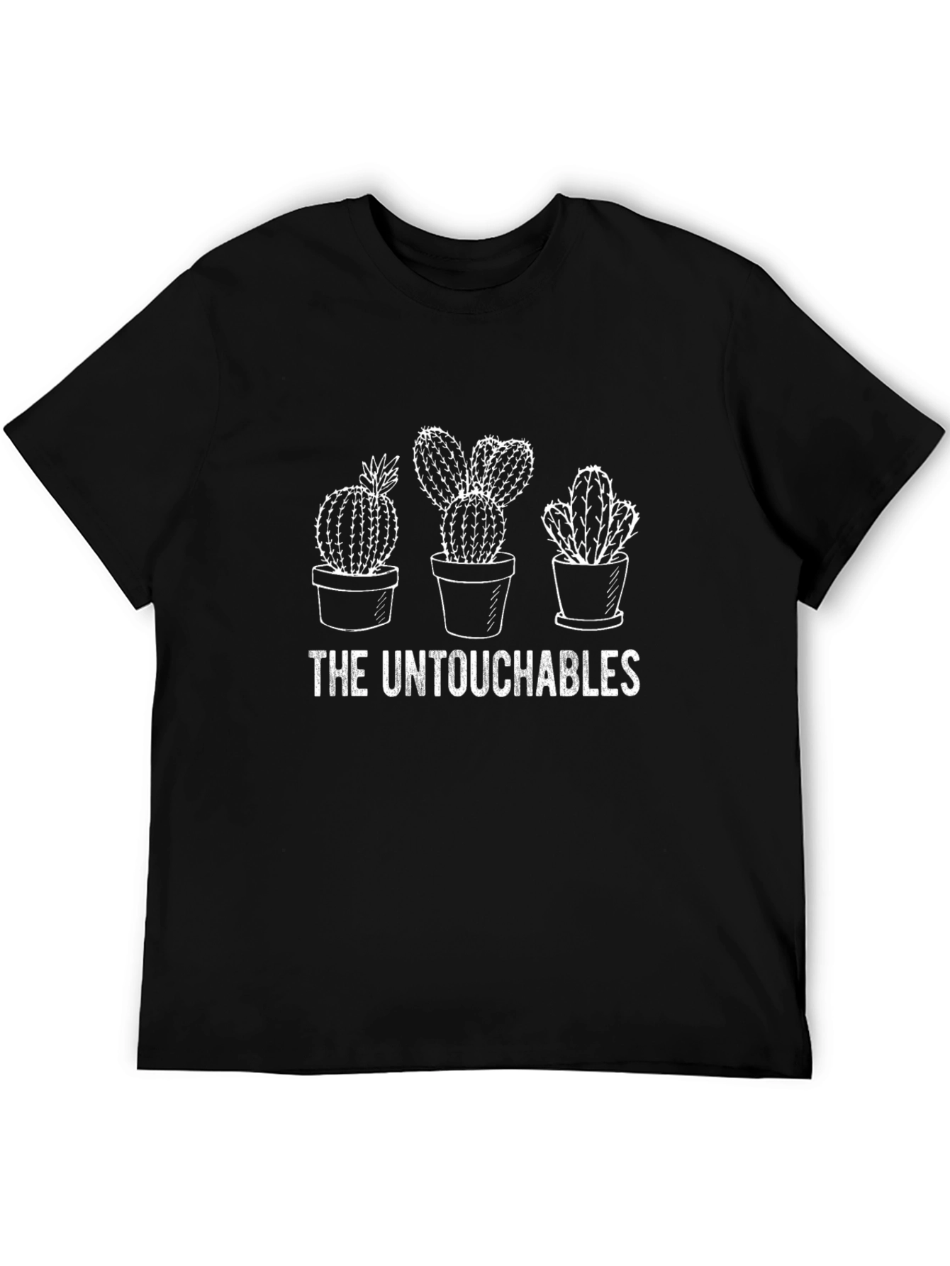 The Untouchables Cactus Graphic Tee - Black Cotton T-Shirt