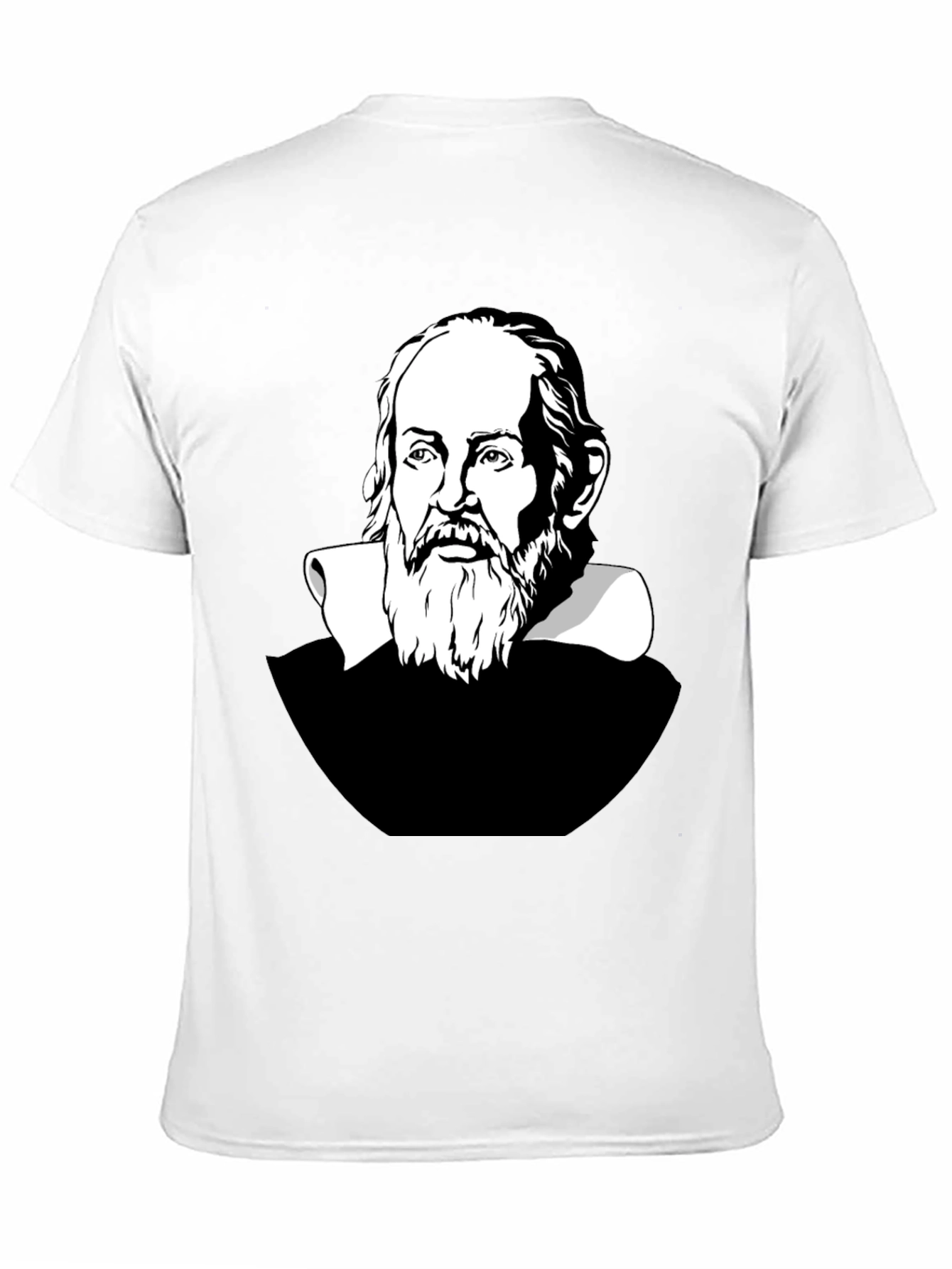 Galileo Galilei Portrait Graphic T-Shirt - Black