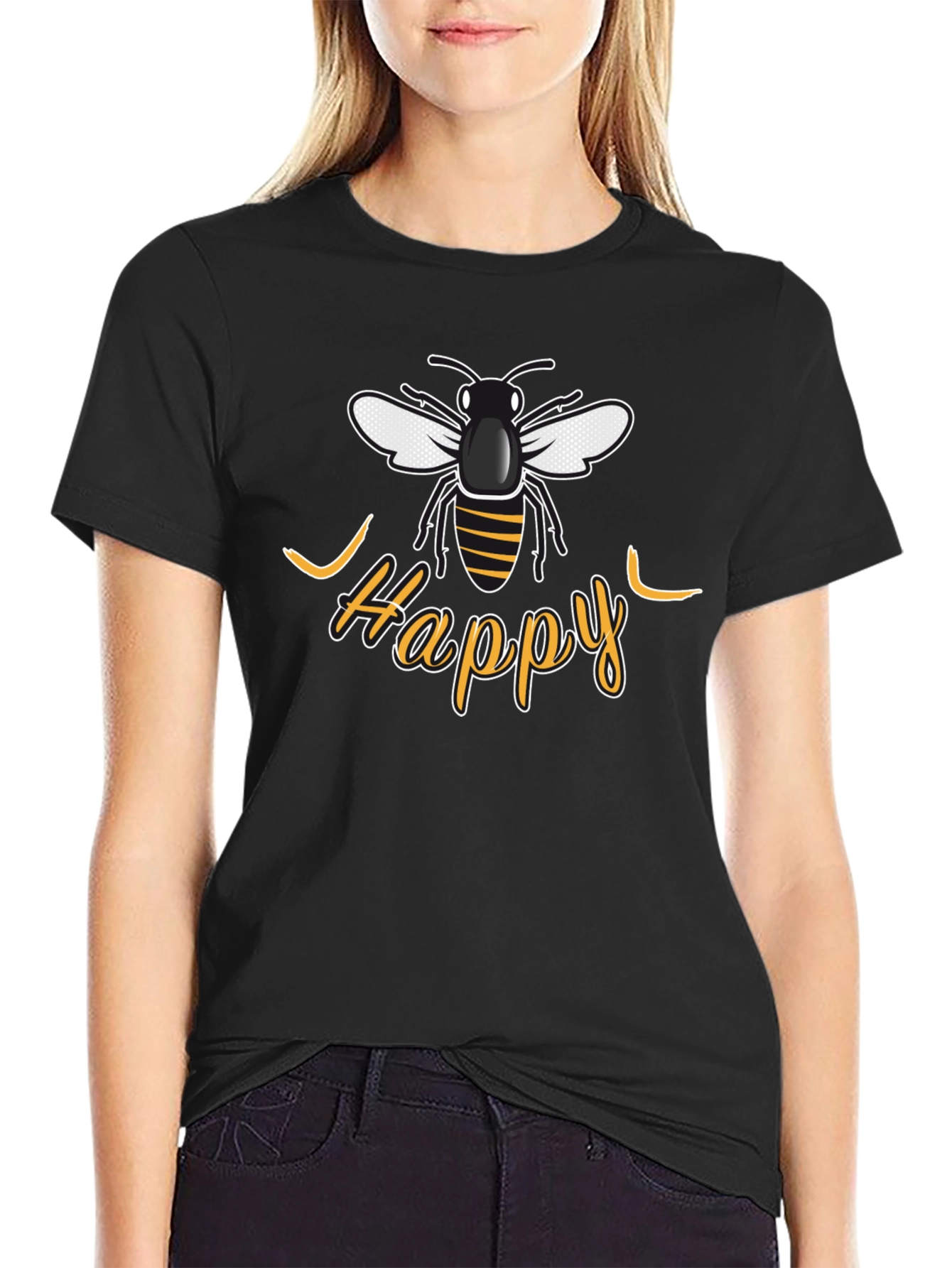 Be Happy Bee Graphic T-Shirt
