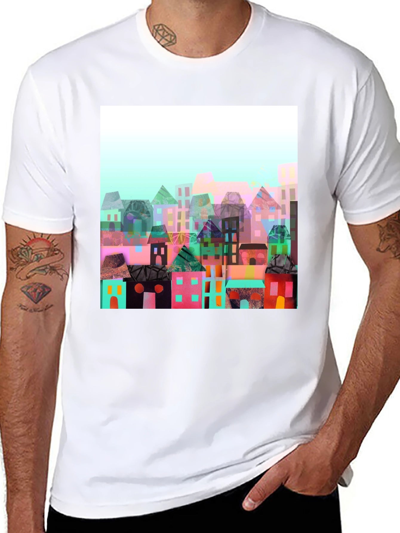 Abstract Cityscape Graphic Tee