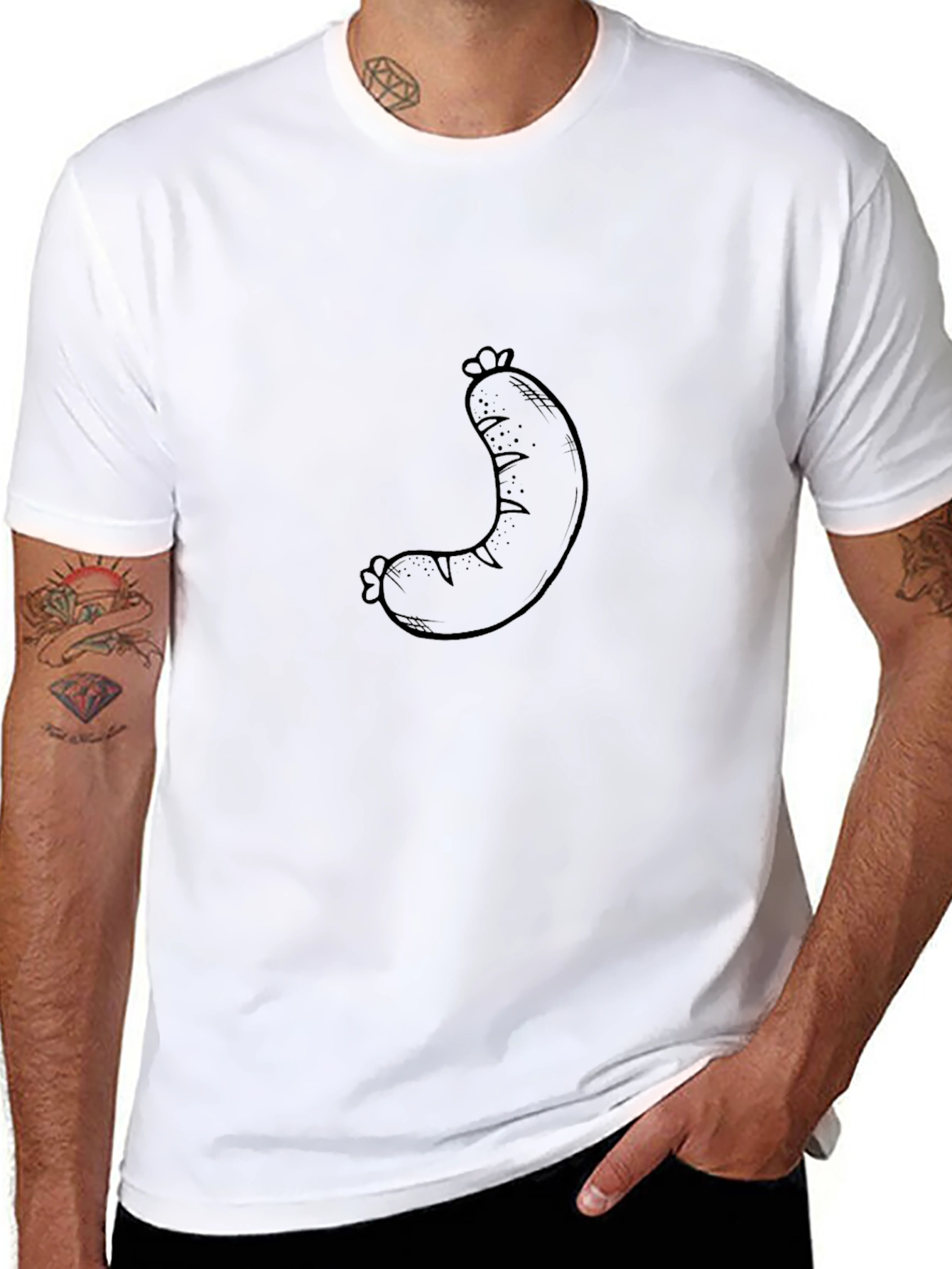 Sausage Graphic Black T-Shirt