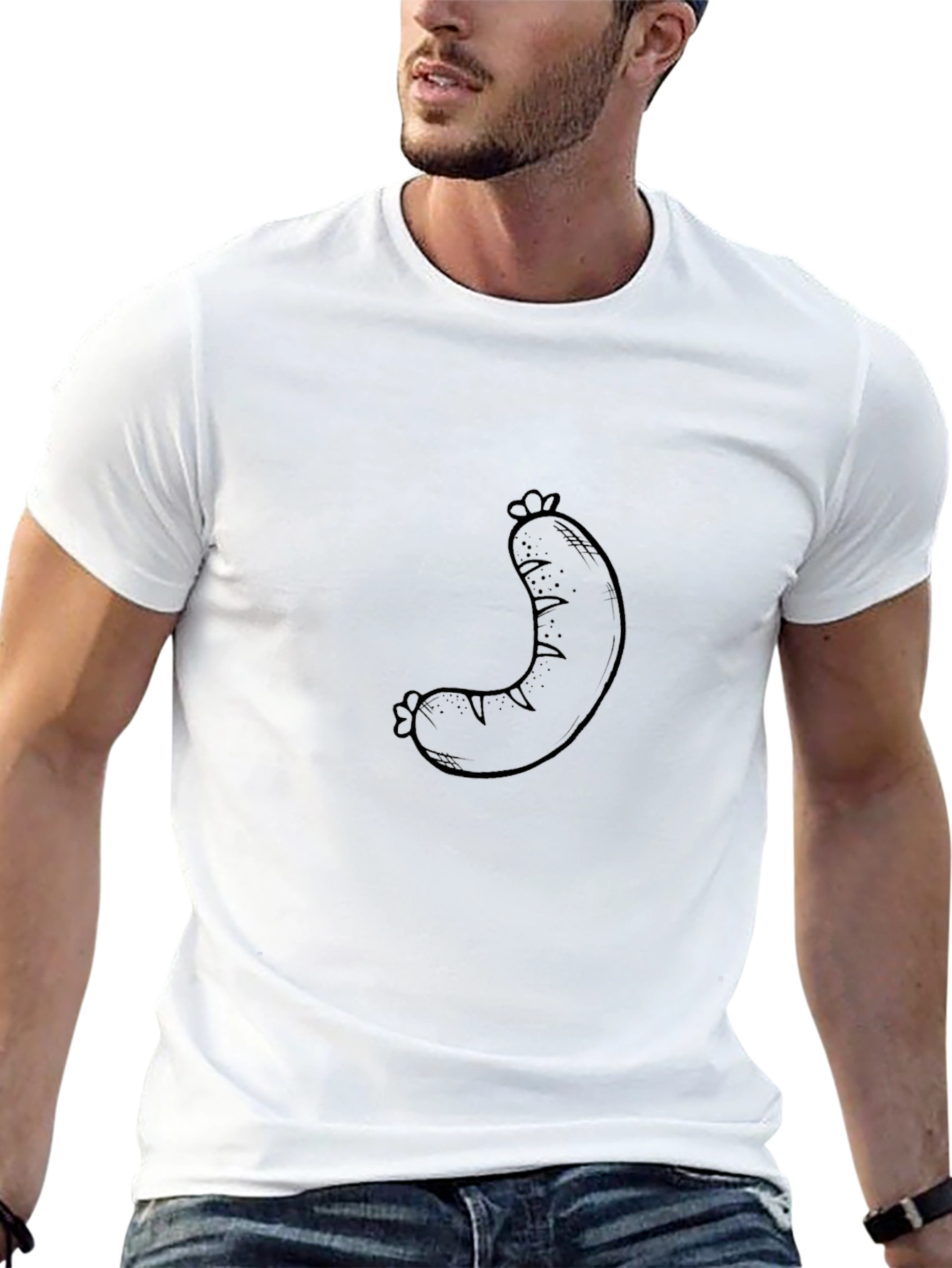 Sausage Graphic Black T-Shirt