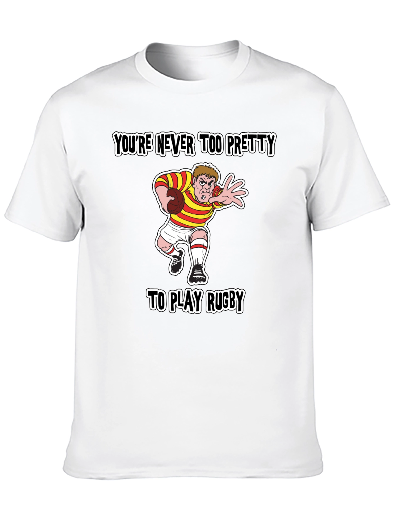 Rugby Cartoon T-Shirt - Never Too Pretty