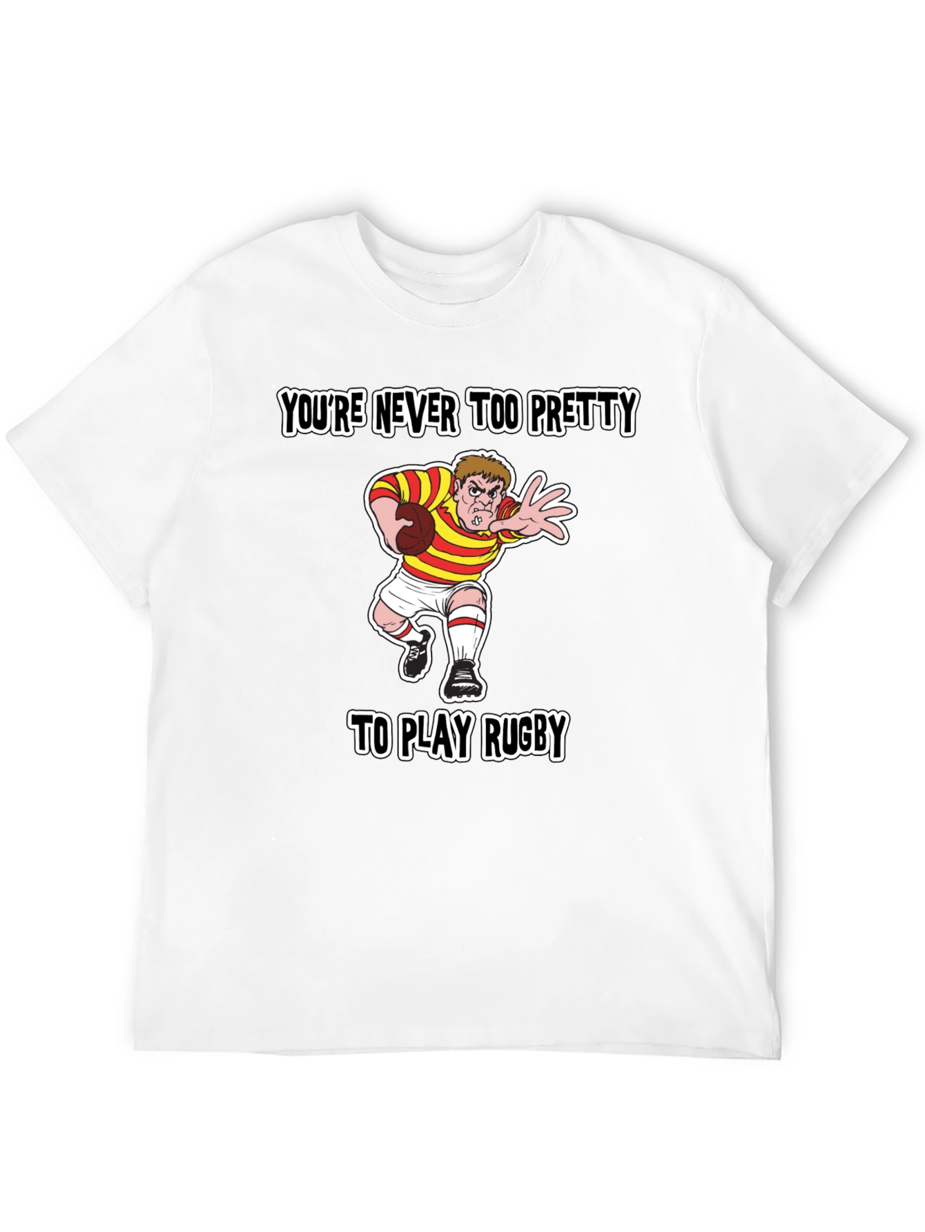 Rugby Cartoon T-Shirt - Never Too Pretty