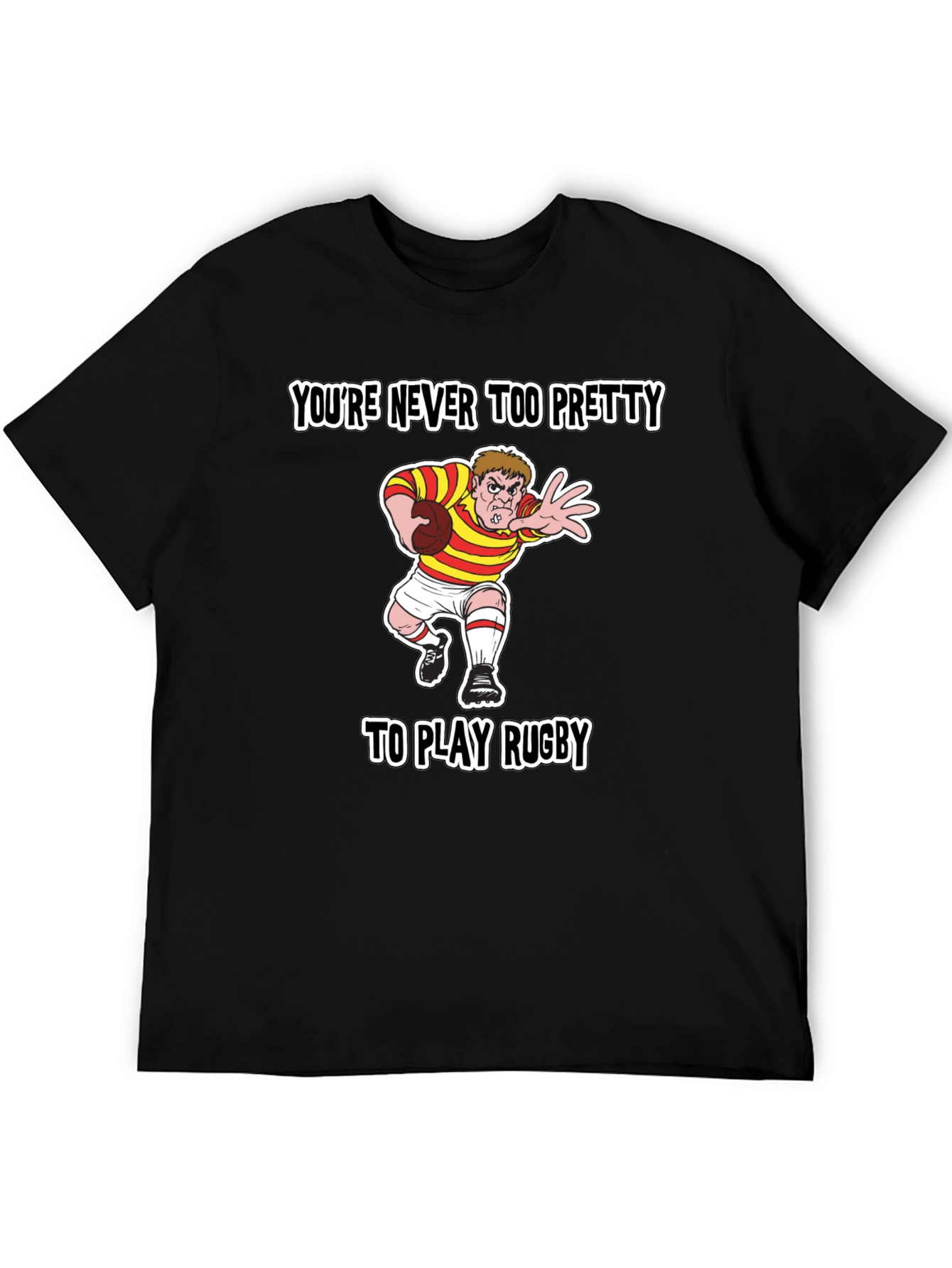 Rugby Cartoon T-Shirt - Never Too Pretty