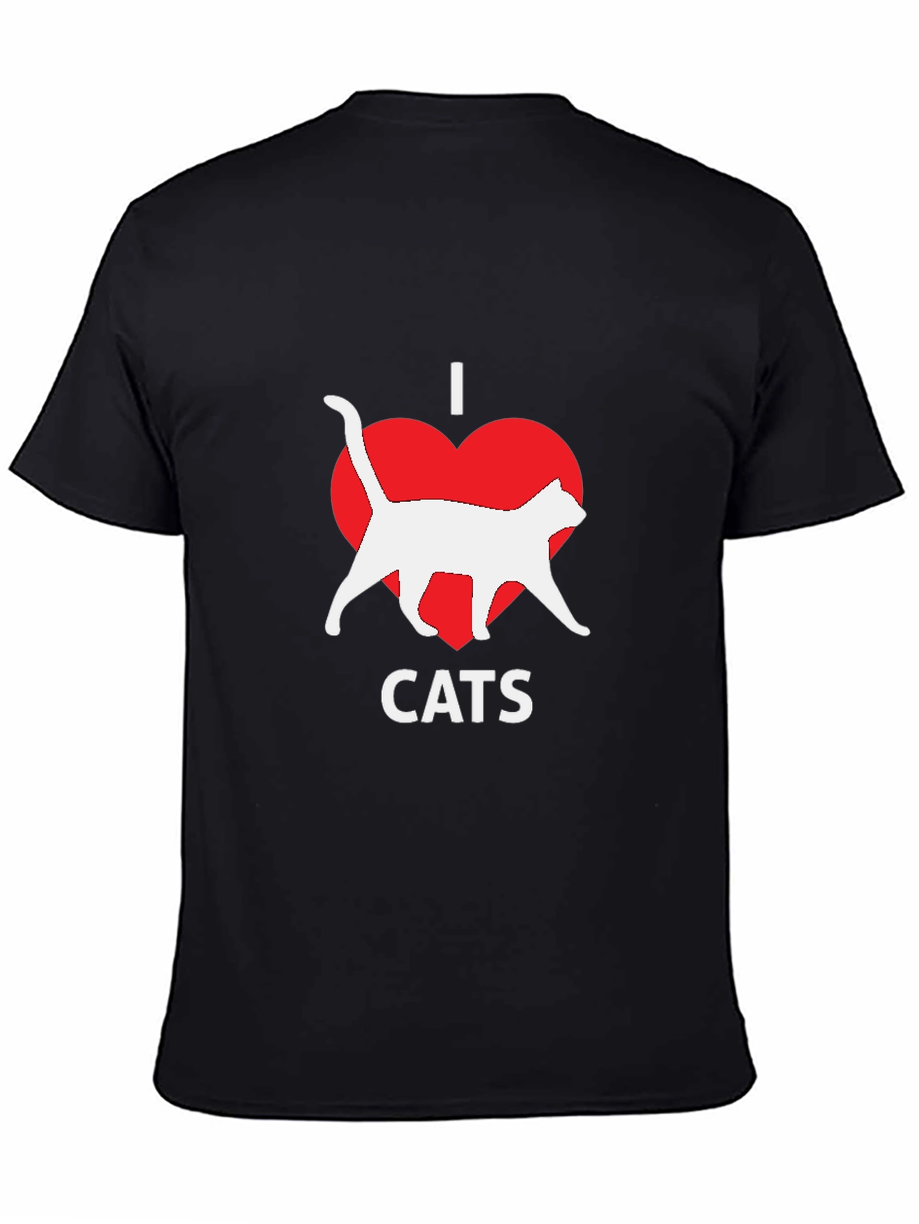 I Love Cats T-Shirt - Black Cotton Tee