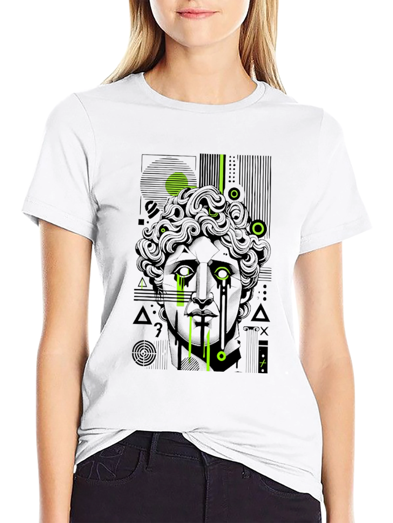 Abstract Statue Graphic T-Shirt - Modern Art Tee