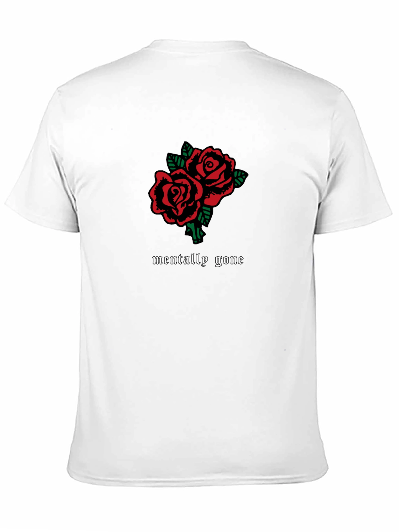 Mentally Gone Roses Graphic Tee - Black Cotton T-Shirt
