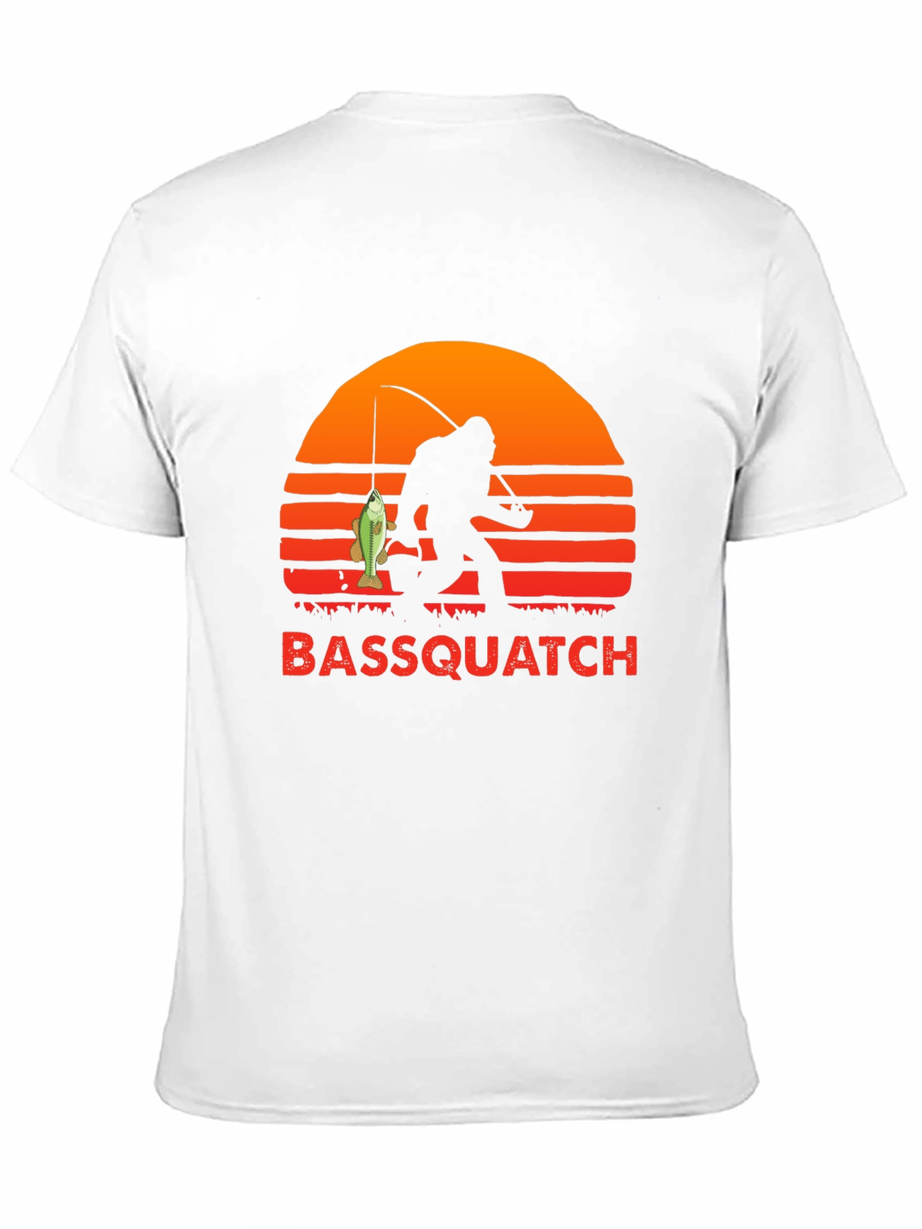 Bassquatch Graphic T-Shirt - Fishing Bigfoot Tee