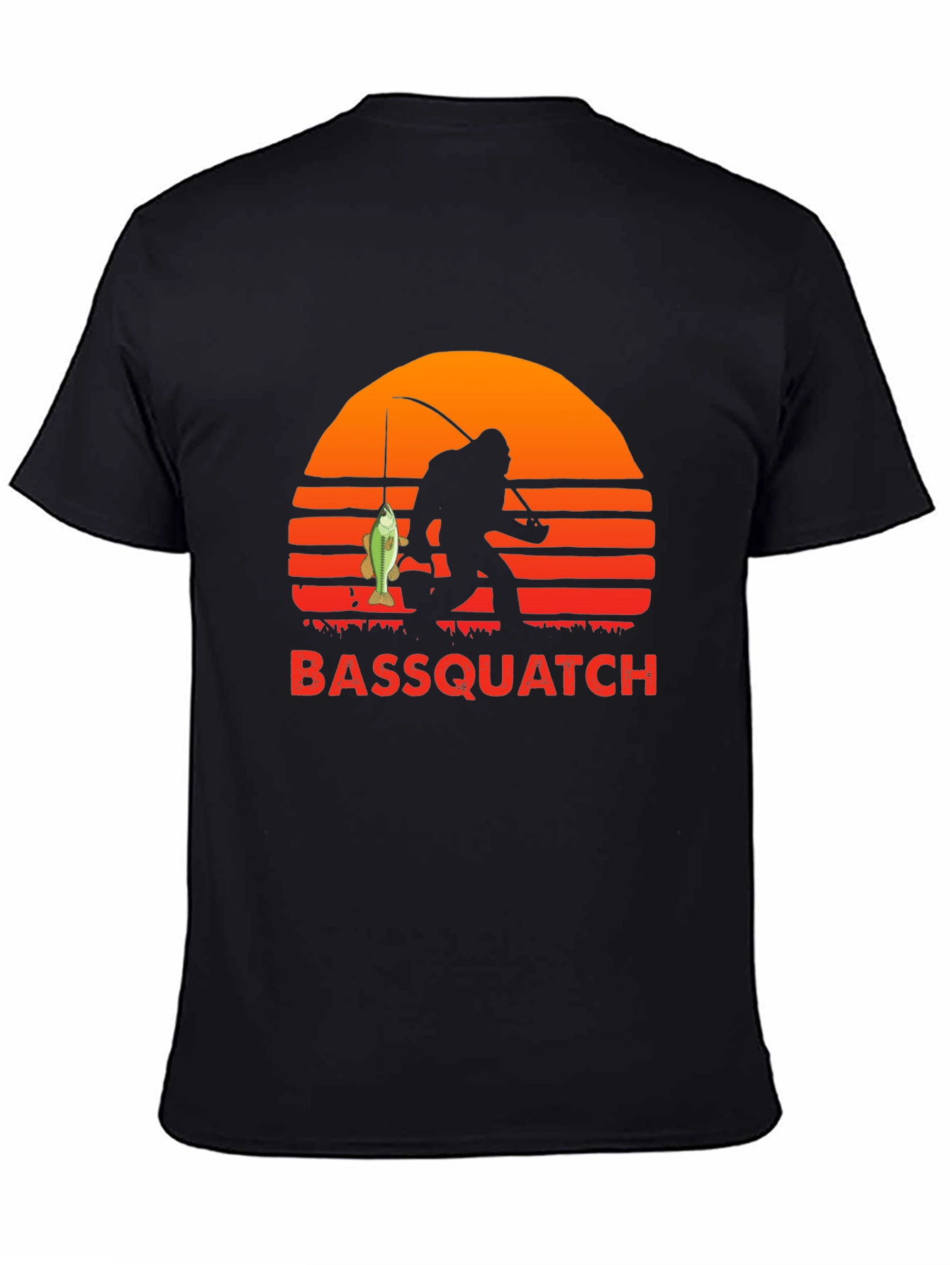 Bassquatch Graphic T-Shirt - Fishing Bigfoot Tee
