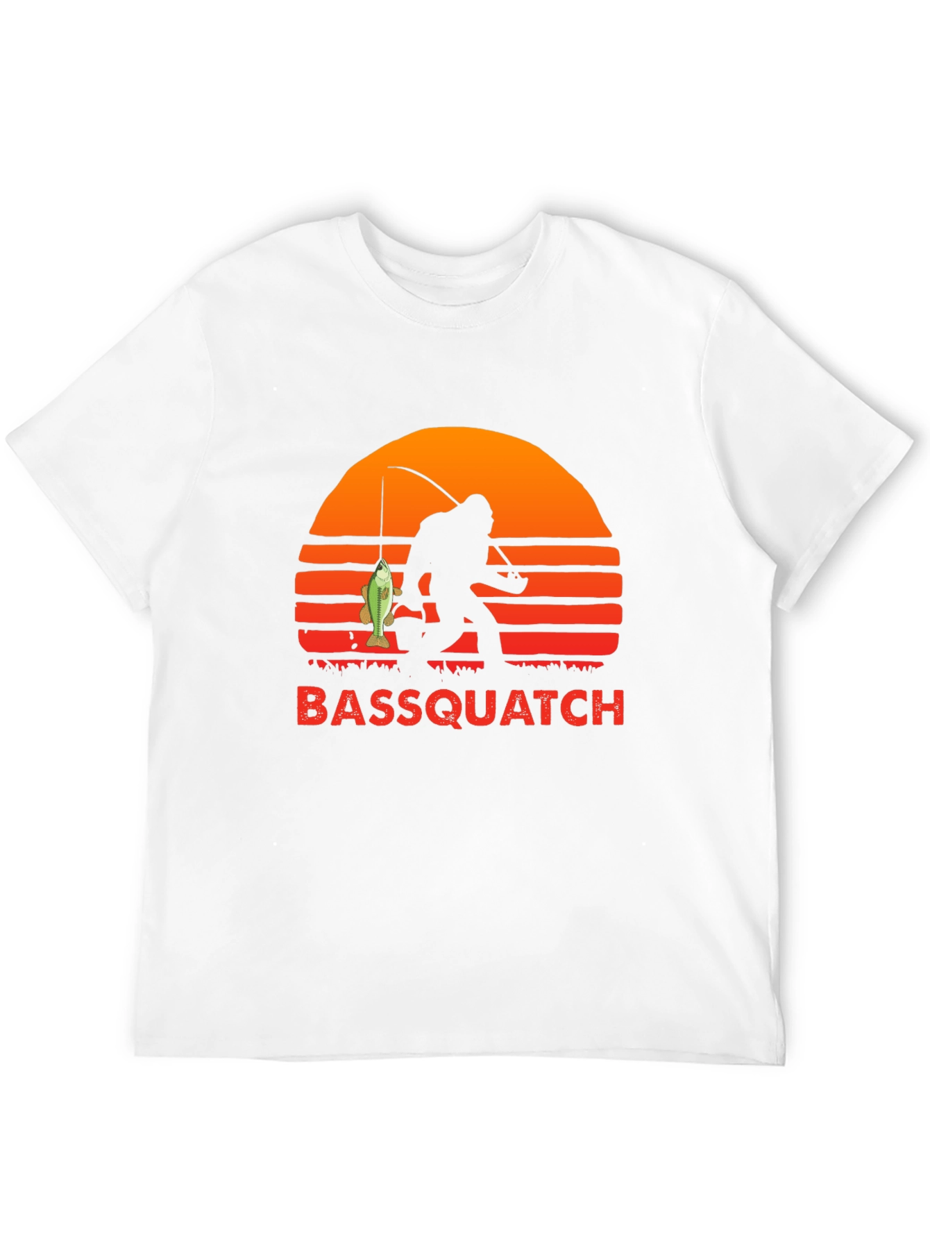 Bassquatch Graphic T-Shirt - Fishing Bigfoot Tee