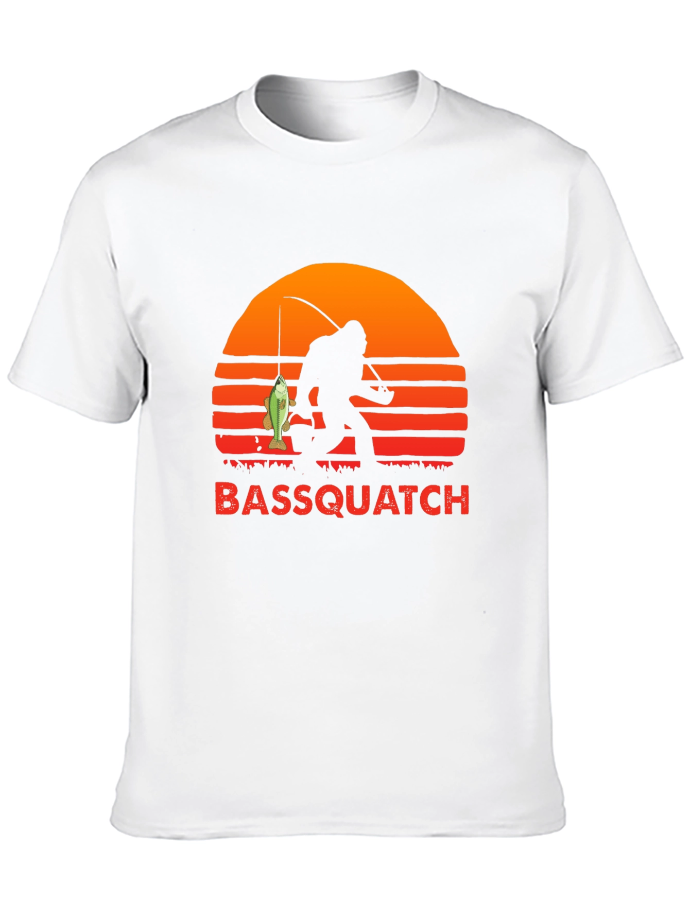 Bassquatch Graphic T-Shirt - Fishing Bigfoot Tee