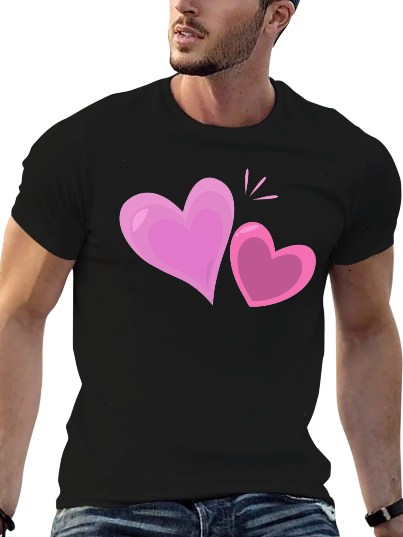 Heart Graphic Black T-Shirt
