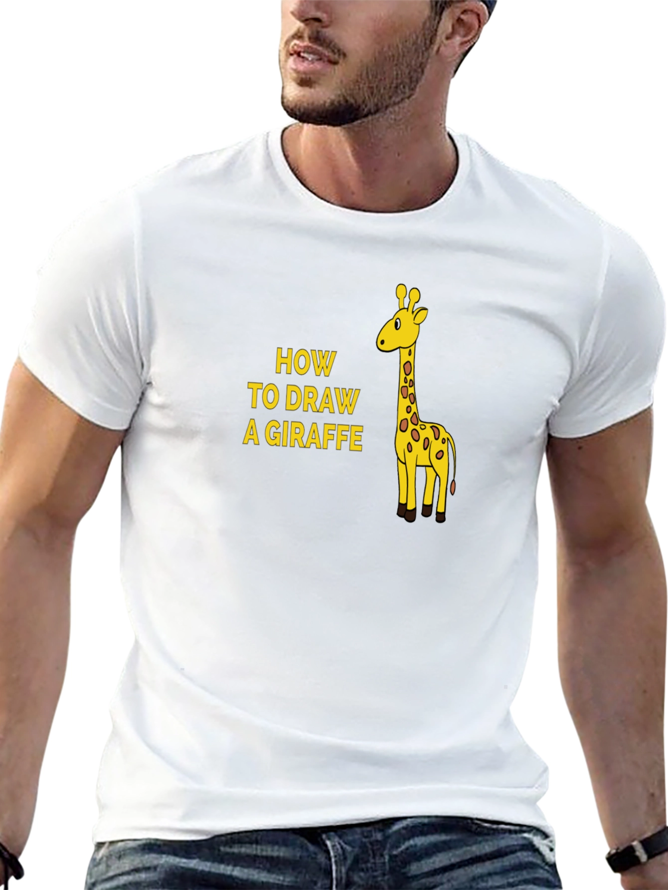 How To Draw a Giraffe Mens Black T-Shirt