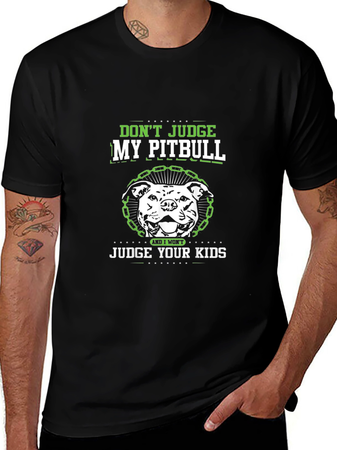 Dont Judge My Pitbull Black T-Shirt