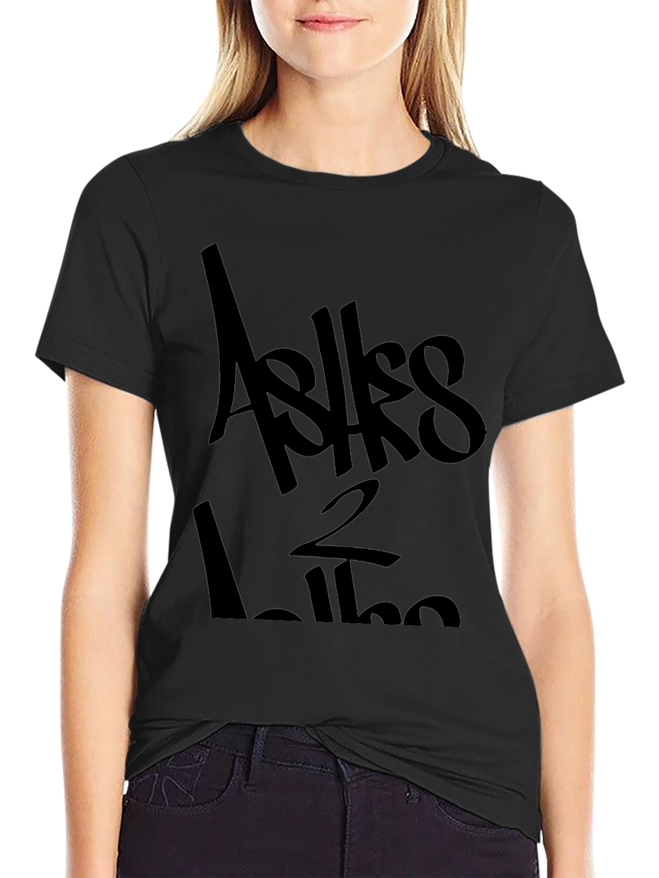Asks 2 Like Black Graphic Tee