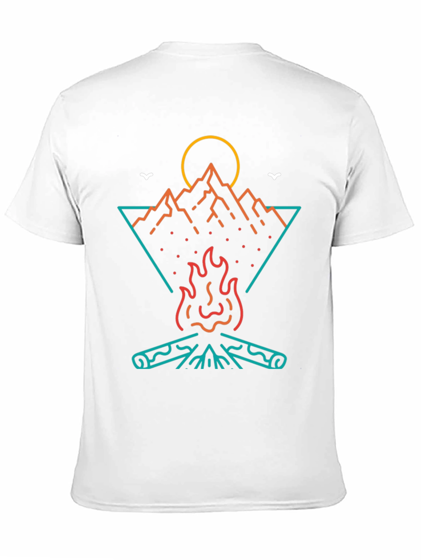 Campfire Mountain Graphic Tee - Black Cotton T-Shirt